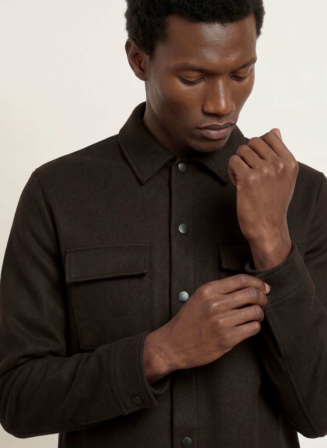 REISS Overshirt STELLAN: DUNKELBRAUN