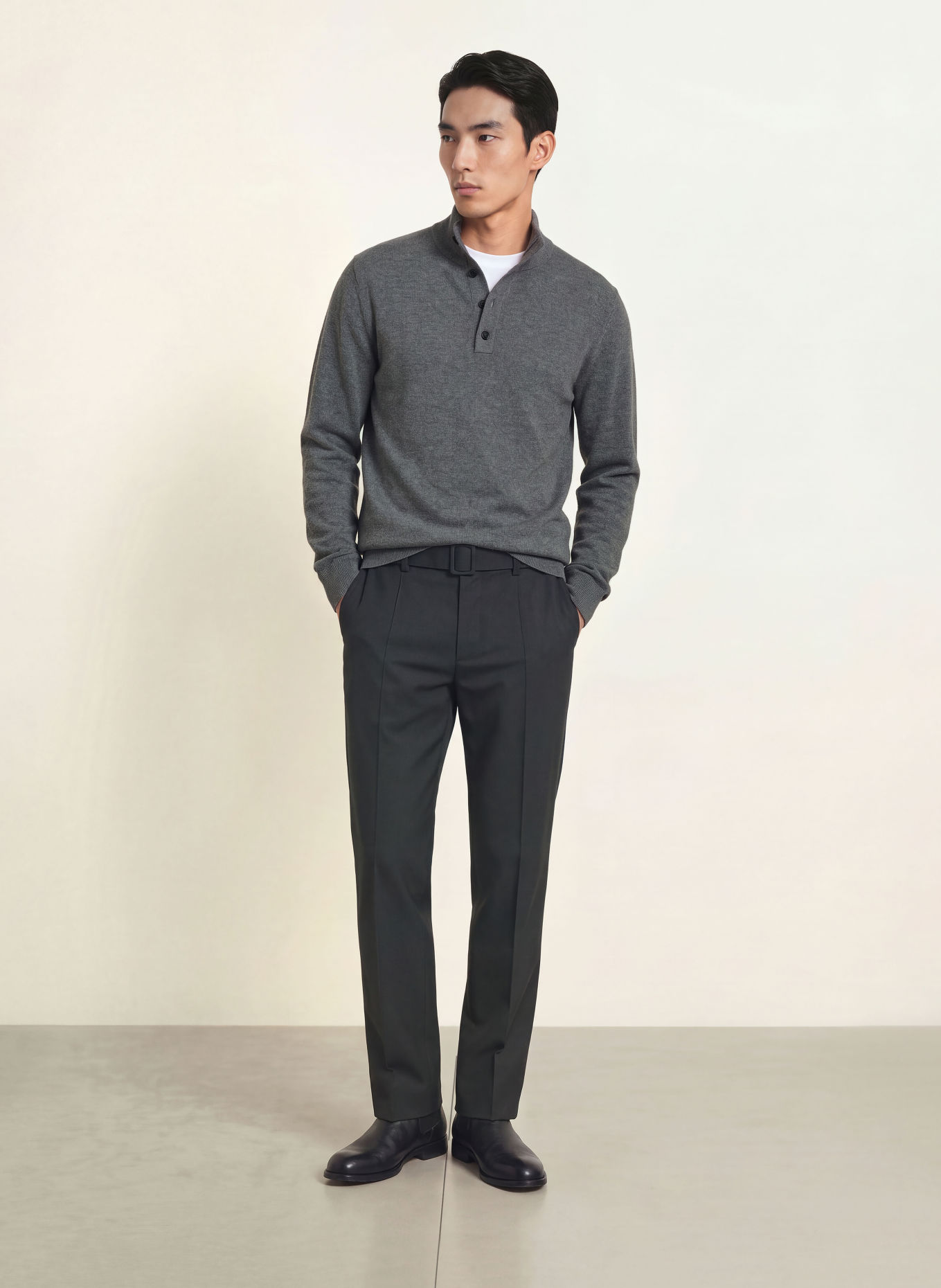 REISS Cashmere-Troyer PRINCE: GRAU