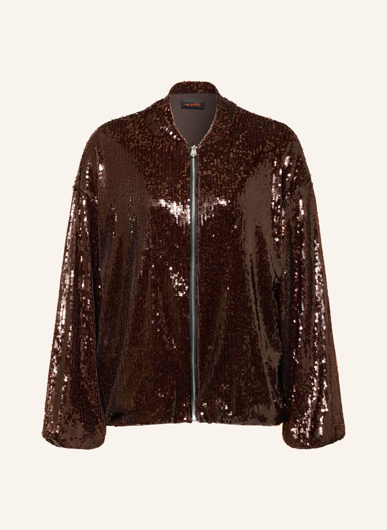 miss goodlife Blouson GLAMOUR GLOW met pailletten: MARRON FONCÉ