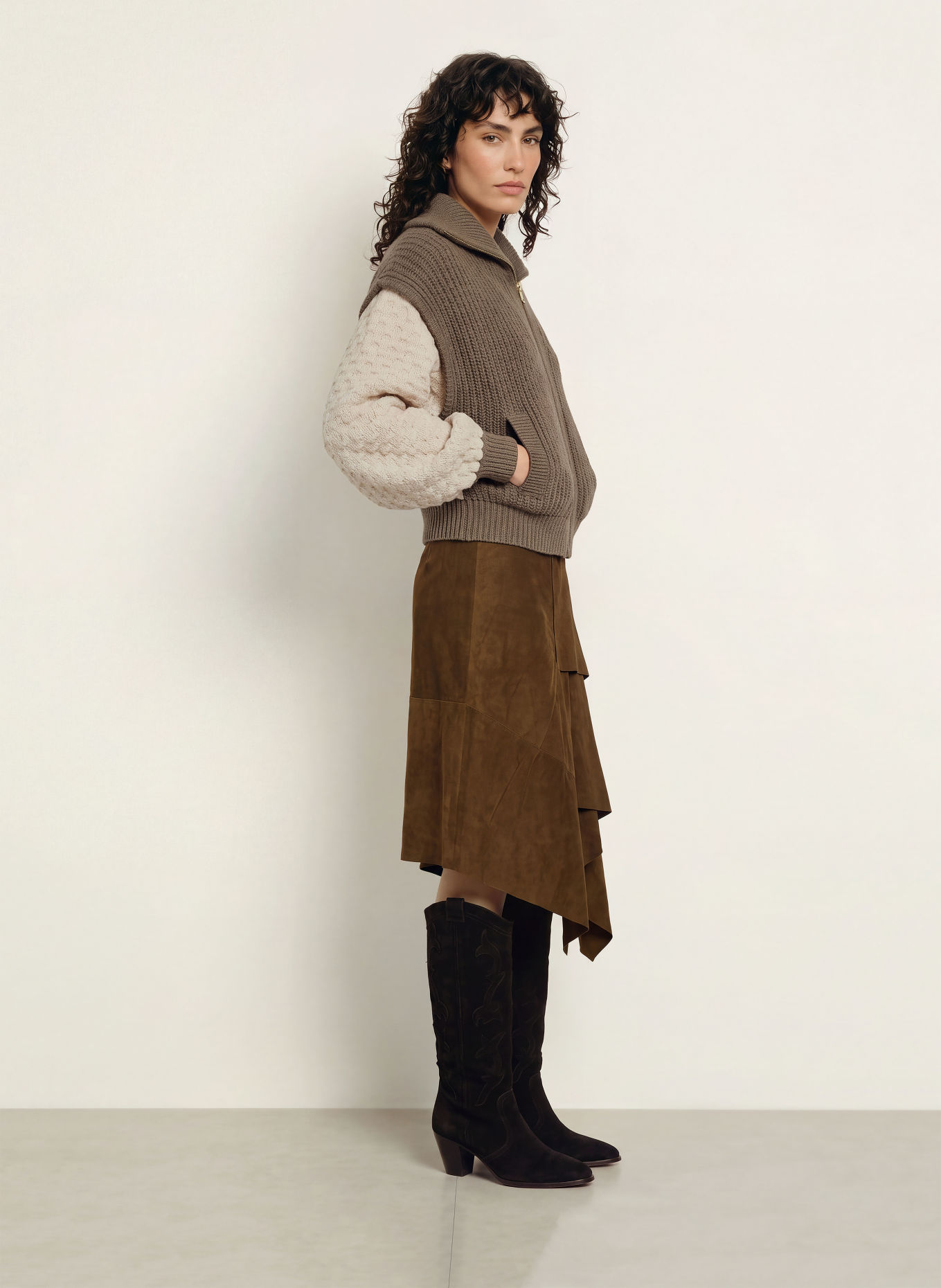 ba&sh Cardigan ESSEN: MØRKEBRUN / CREME