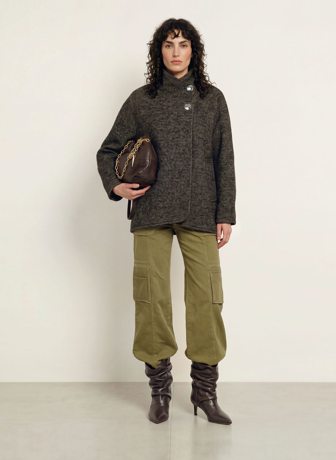 ba&sh Jacke NAOMI: SCHWARZ / BEIGE