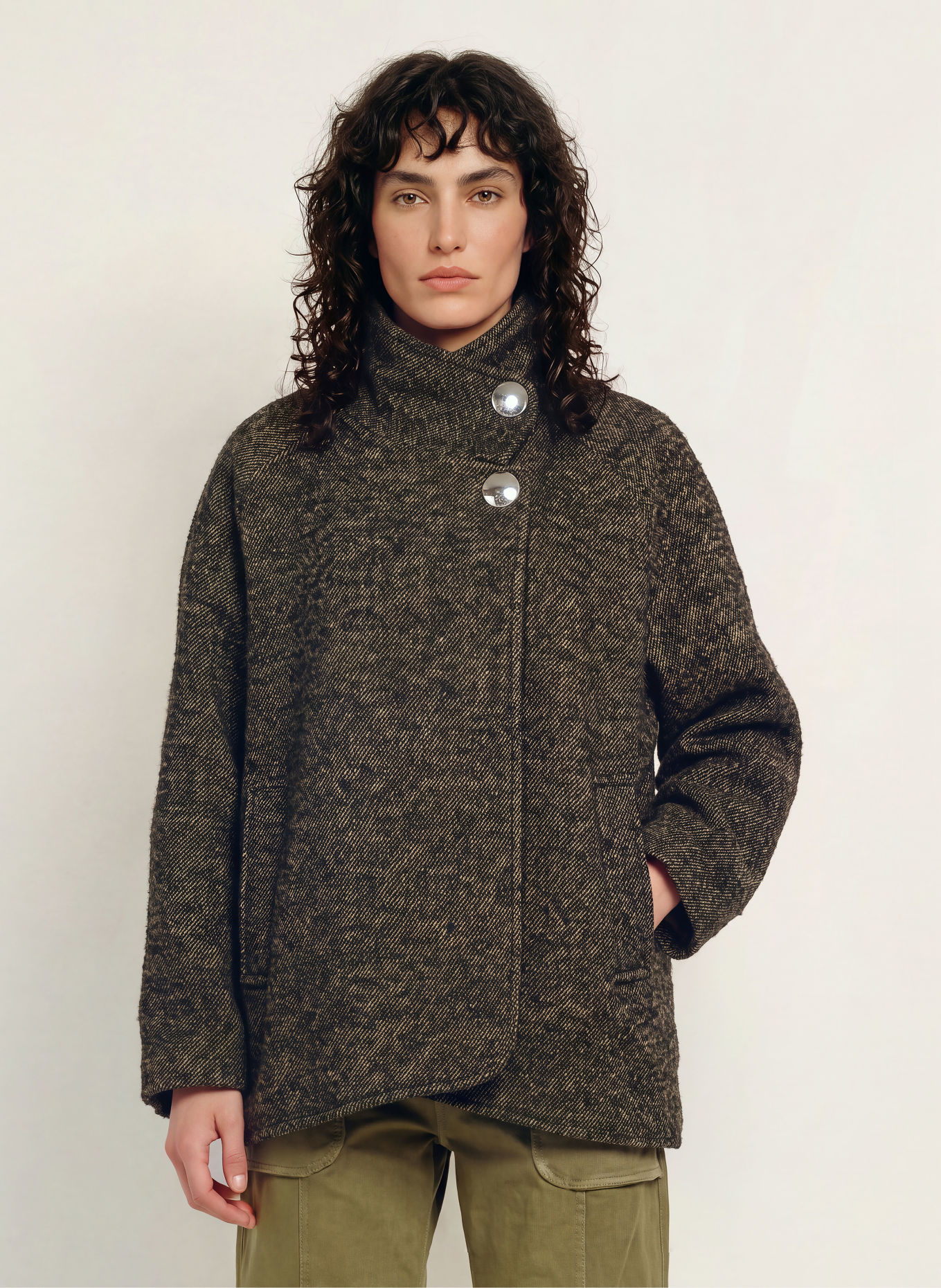 ba&sh Jacke NAOMI: SCHWARZ / BEIGE