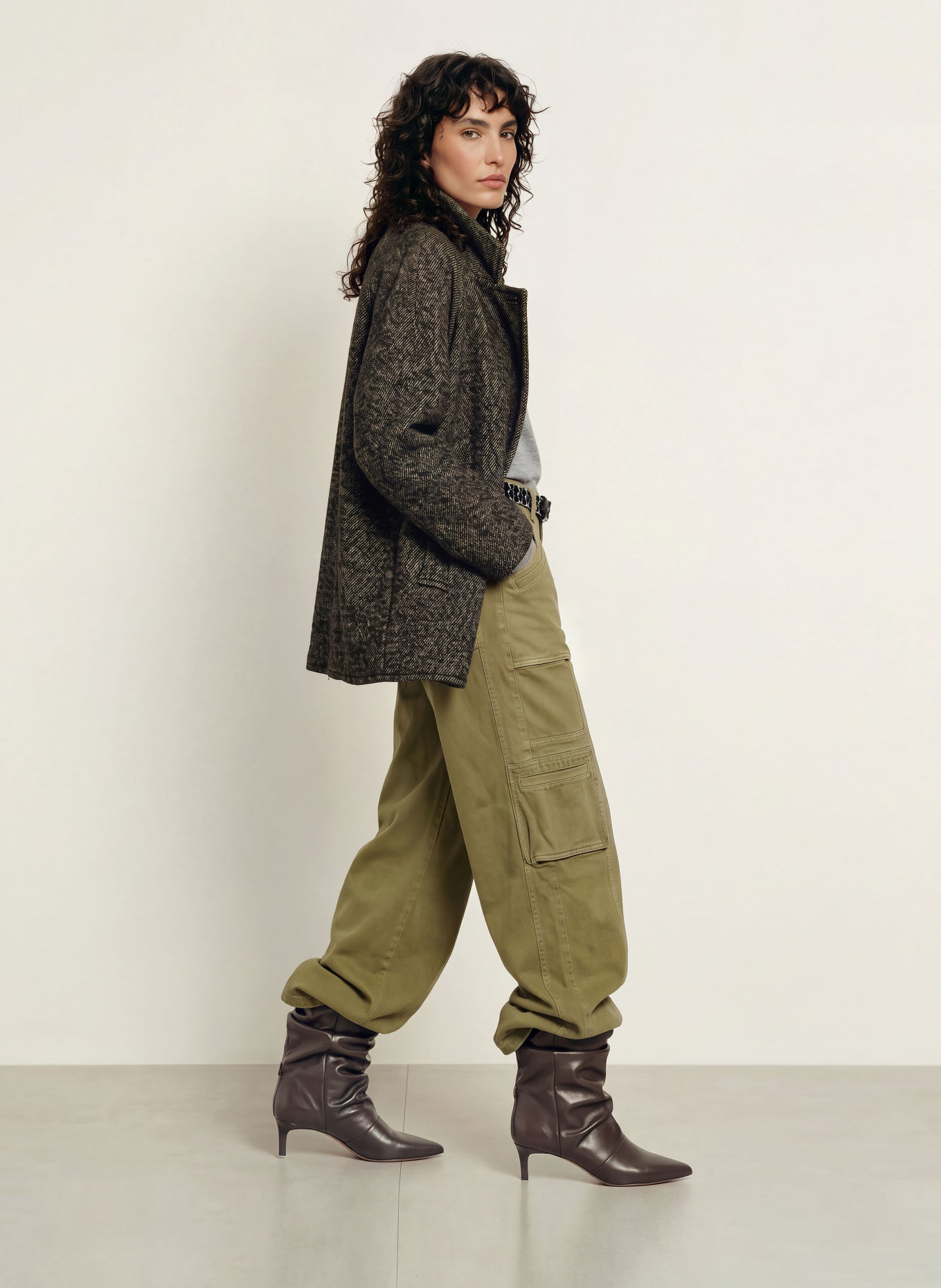 ba&sh Jacke NAOMI: SCHWARZ / BEIGE