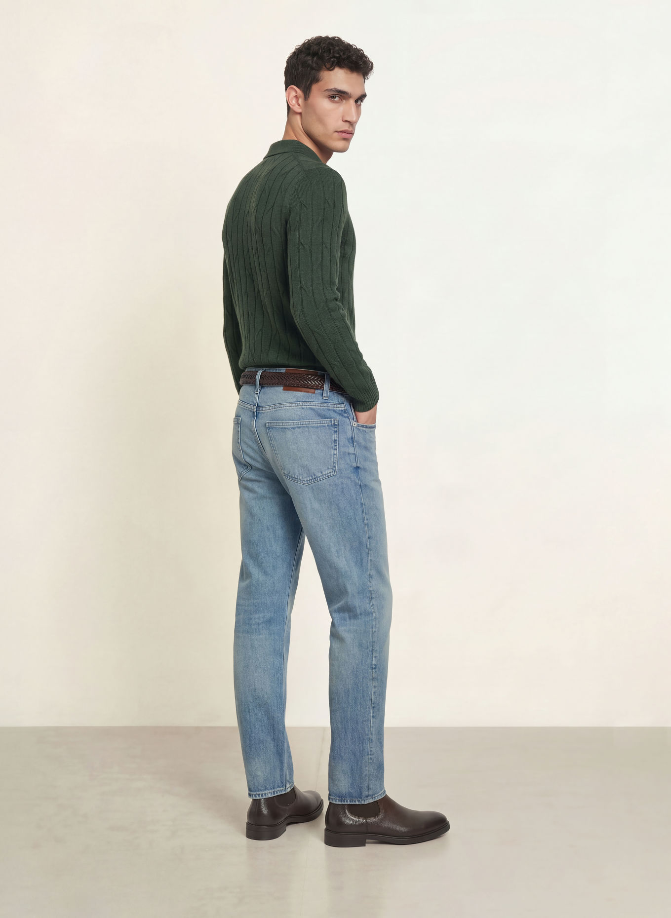 REISS Strick-Poloshirt BARSTOW: DUNKELGRÜN