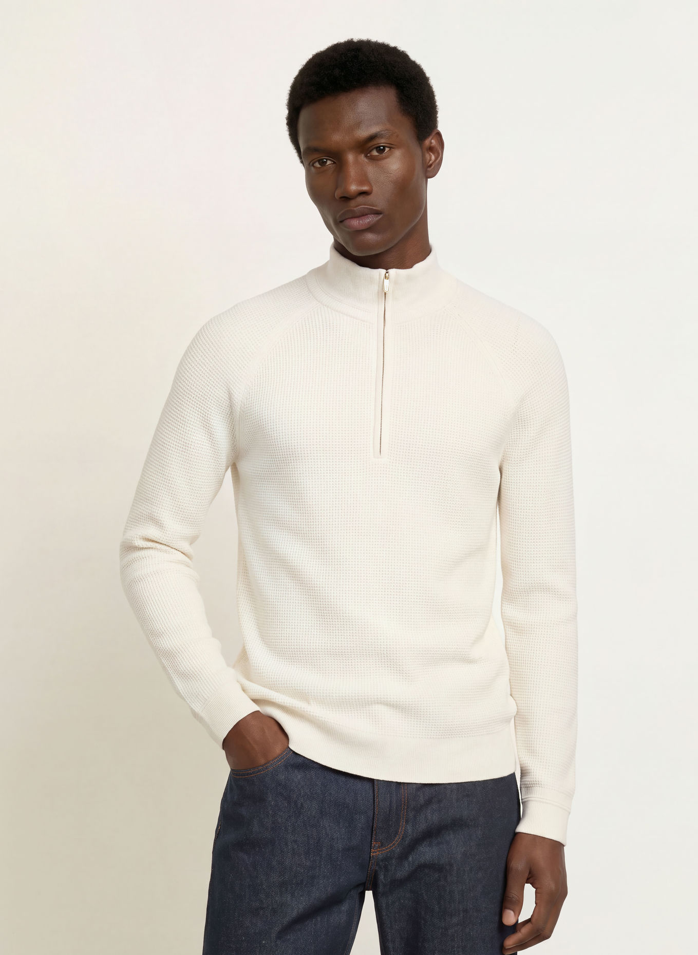 REISS Cashmere-Troyer TRISTAN: WEISS