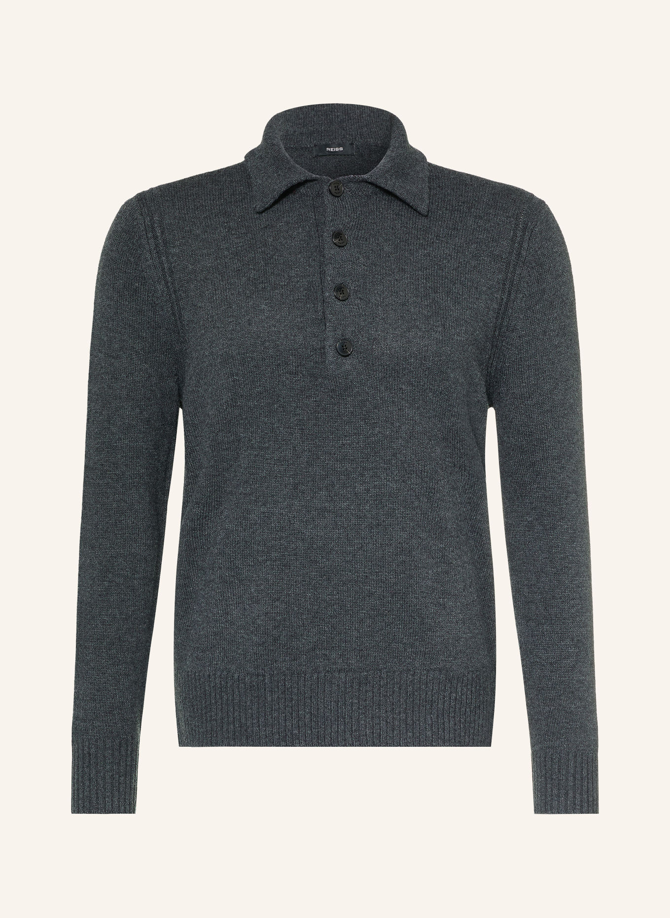 REISS Knit polo shirt COUNTY: DARK GRAY