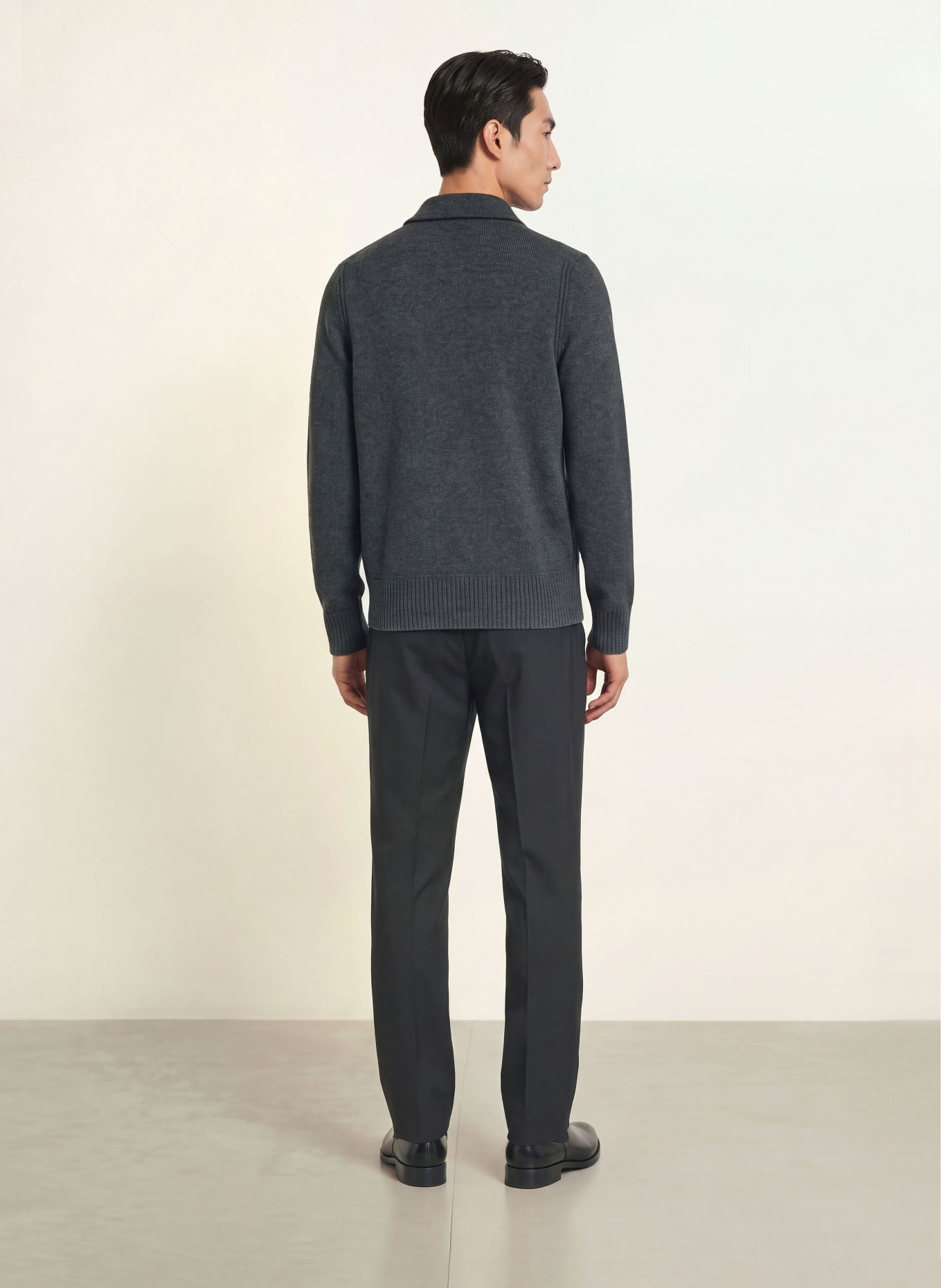 REISS Knit polo shirt COUNTY: DARK GRAY