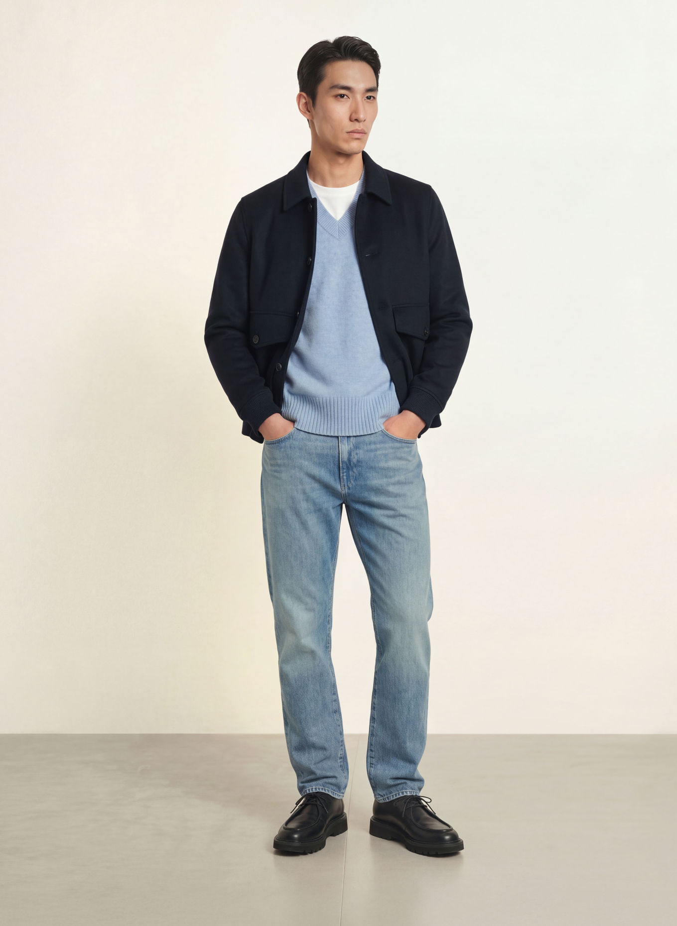 REISS ALBERZ Sweater: LIGHT BLUE