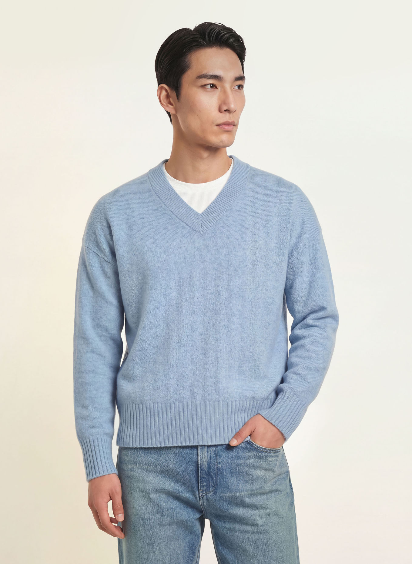 REISS ALBERZ Sweater: LIGHT BLUE