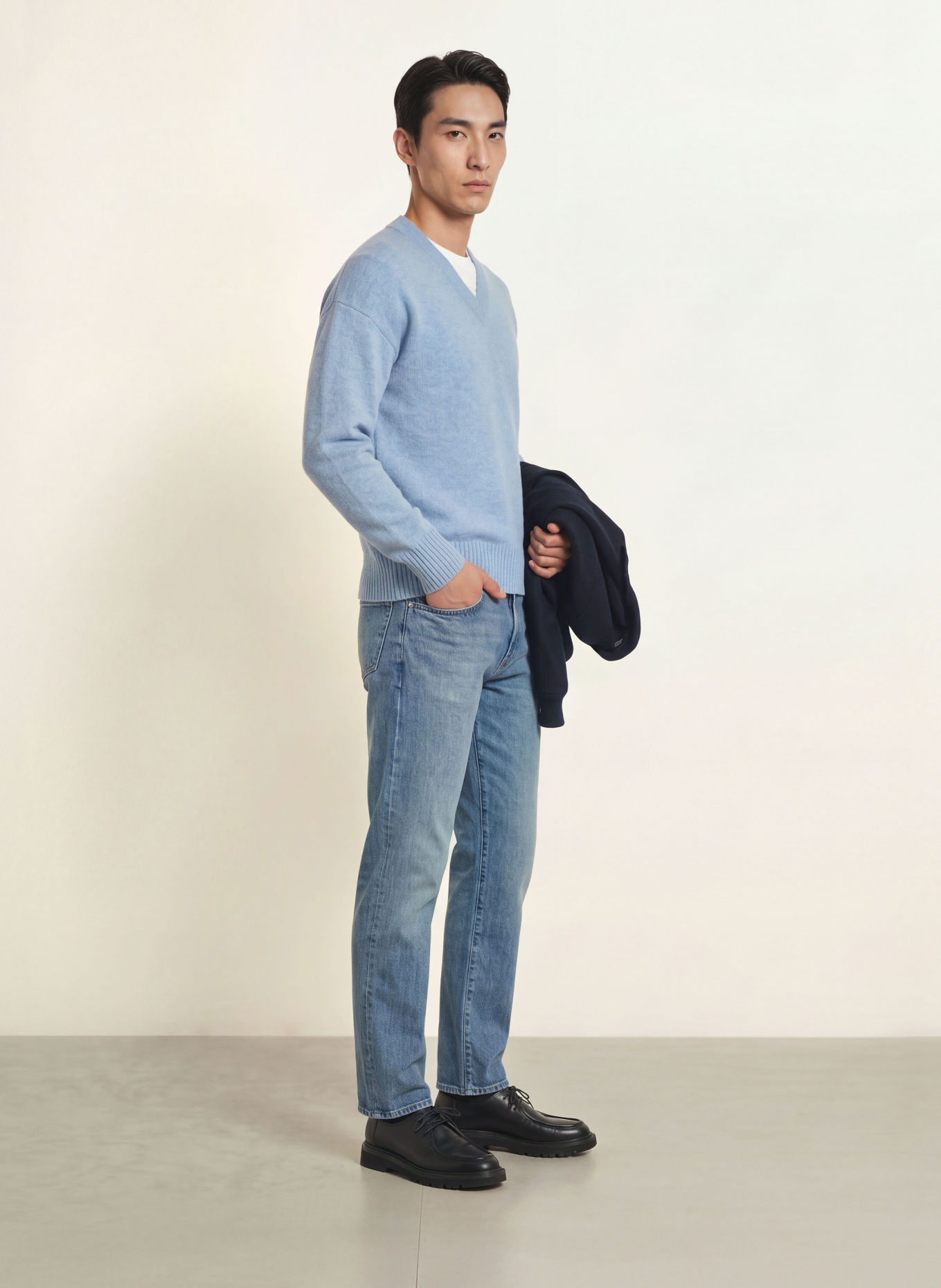 REISS ALBERZ Sweater: LIGHT BLUE