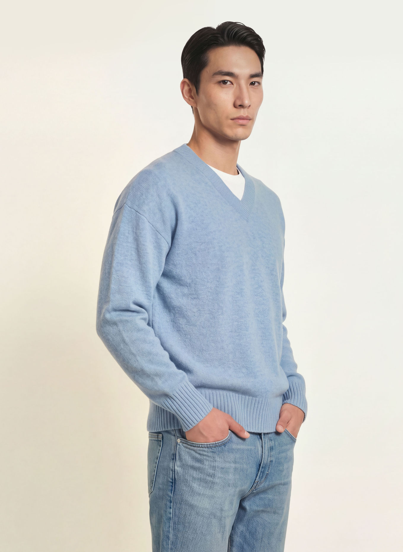 REISS ALBERZ Sweater: LIGHT BLUE