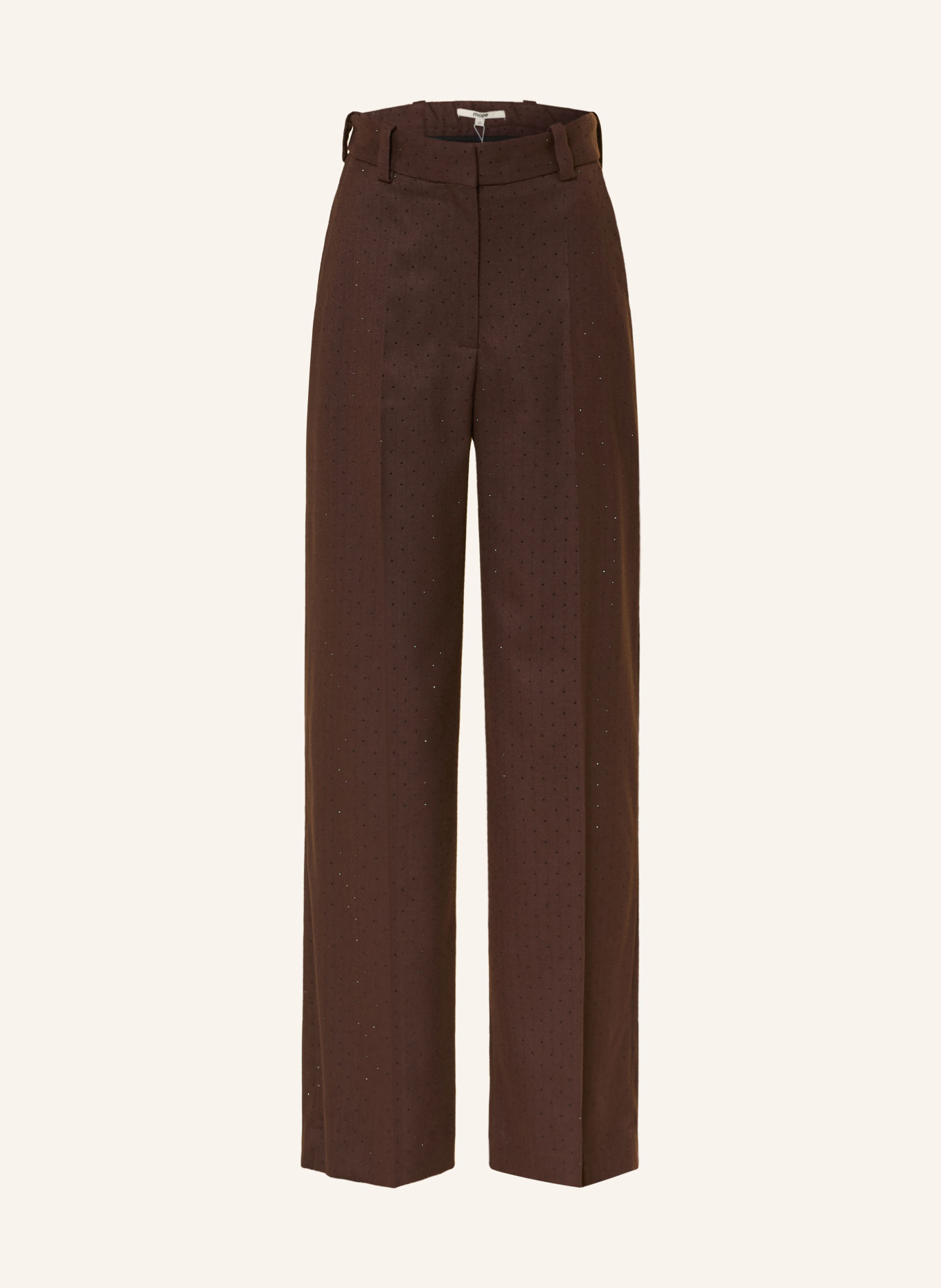 maje Marlenehose mit Schmucksteinen: DUNKELBRAUN