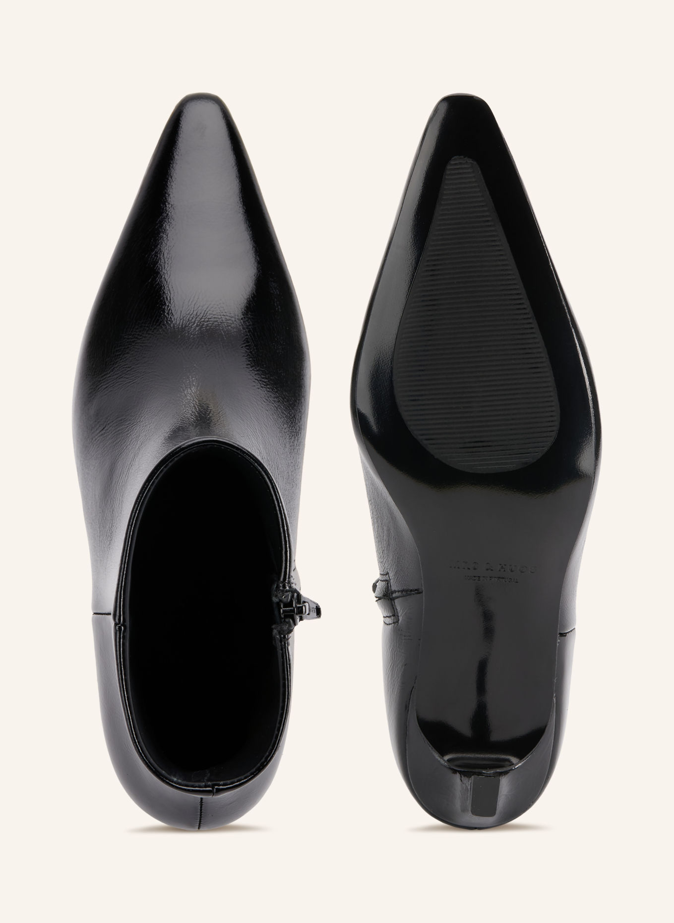 MRS & HUGS Bottines en cuir verni: NOIR