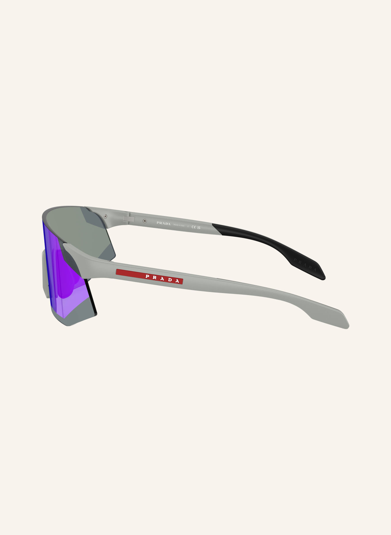 PRADA LINEA ROSSA PS C03SU Sunglasses: MATTE GRAY/DARK BLUE MIRRORED