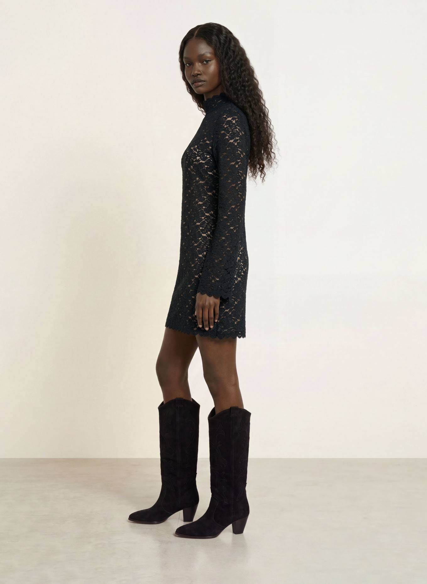 ba&sh Spitzenkleid LEARIA: SCHWARZ