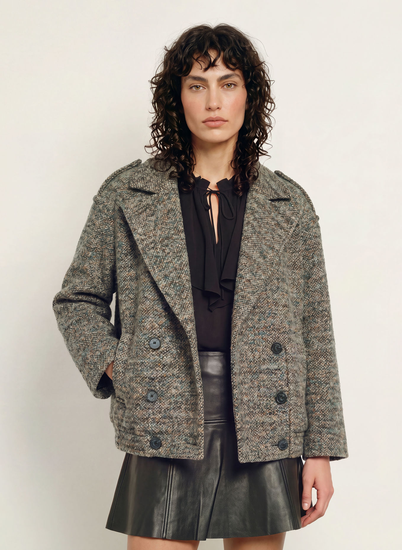 ba&sh Cabanjakke TRISTANA: BRUN / BEIGE / CREME