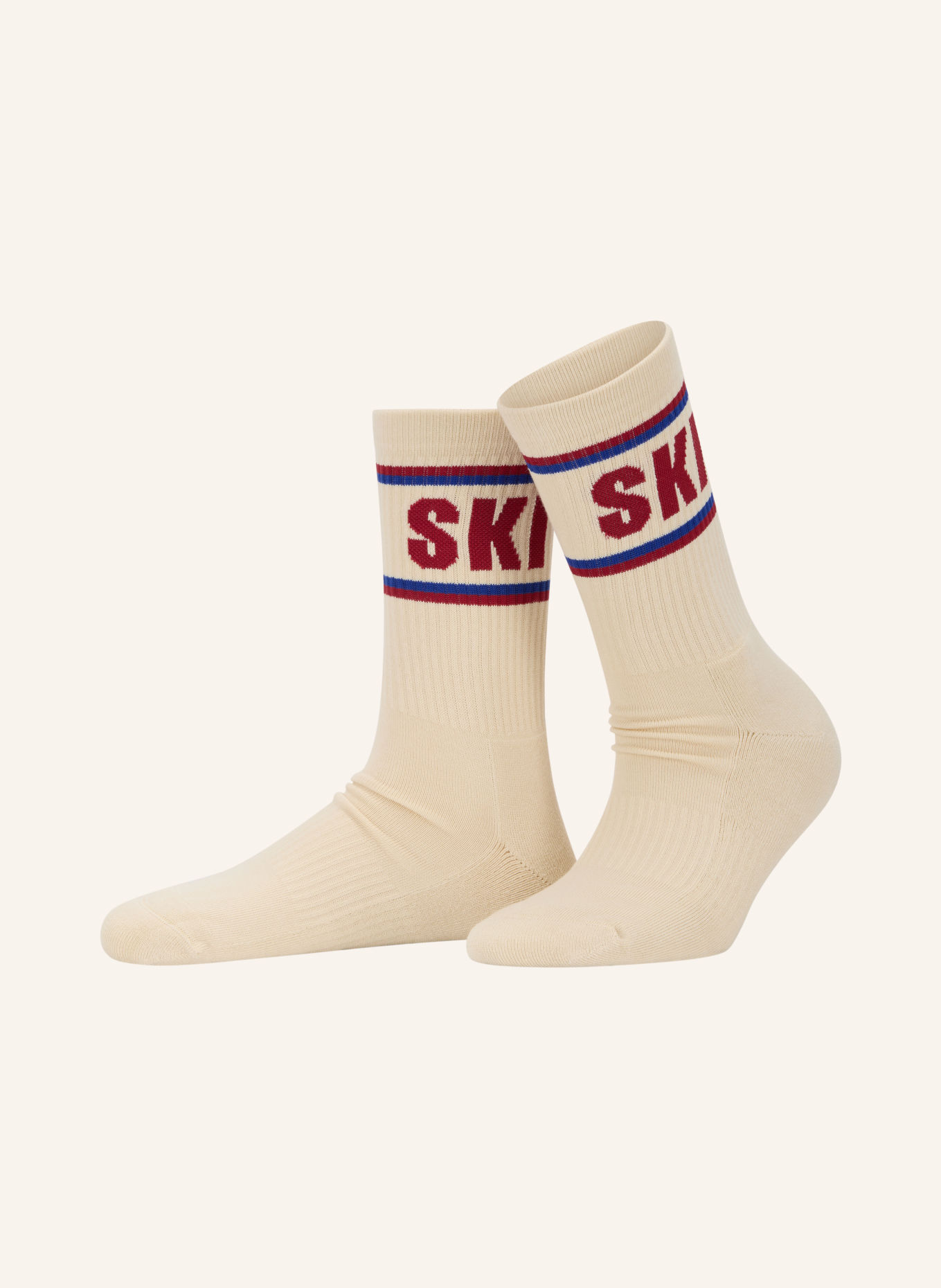 NBDC Socken SKI: ECRU / ROT / BLAU