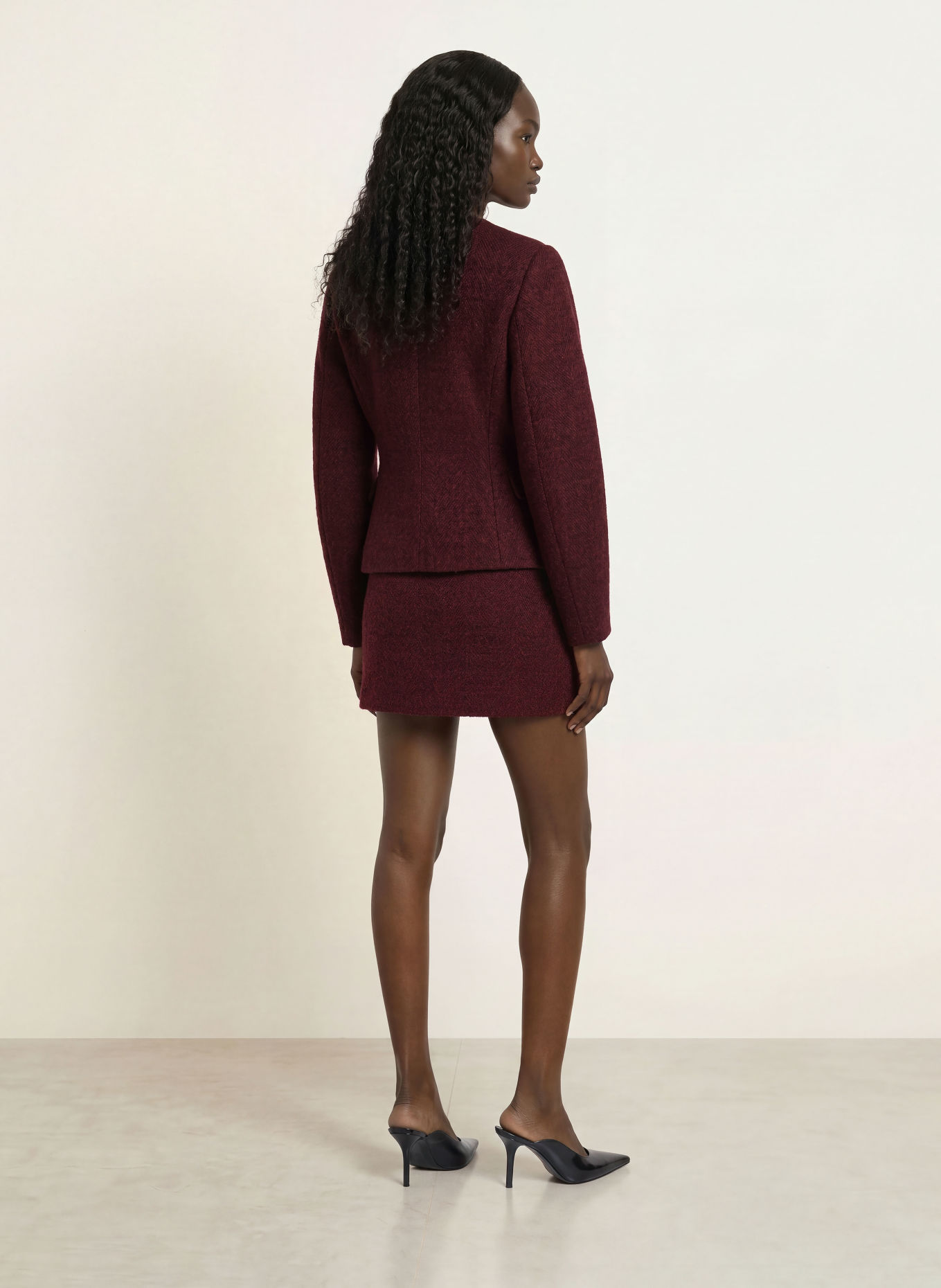 ROTATE Tweed-Jacke: DUNKELROT