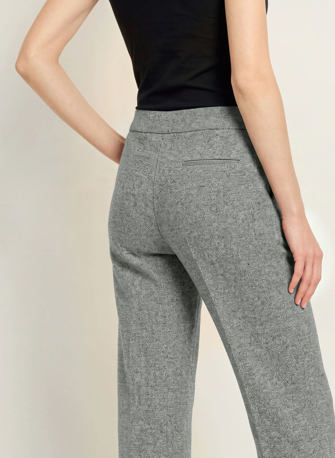 OPUS Pantalon palazzo MISHA HORIZON: GRIS / GRIS FONCÉ