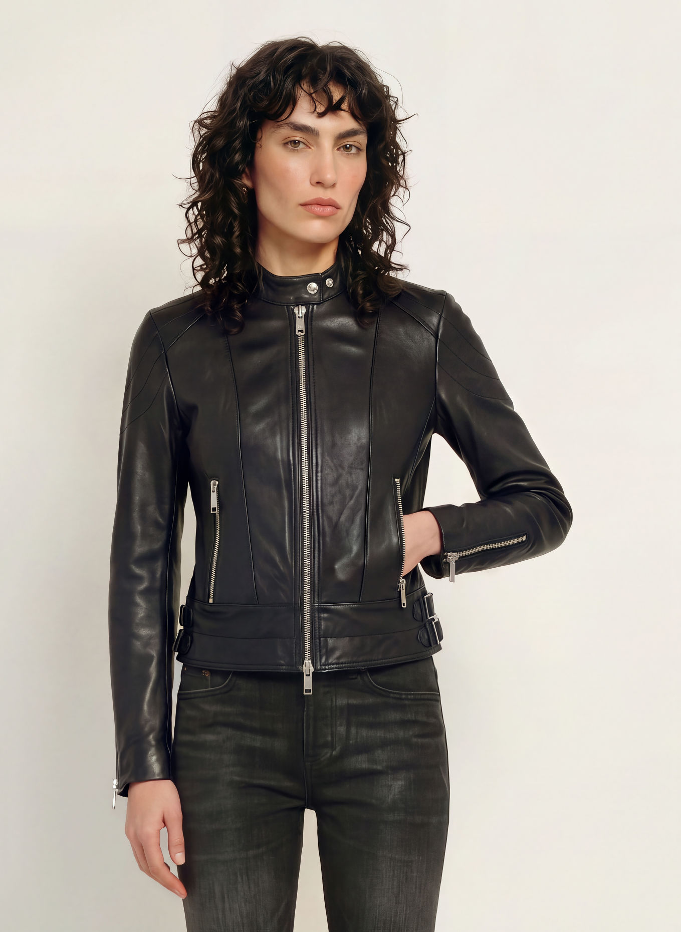 ALLSAINTS Lederjacke COMET: SCHWARZ