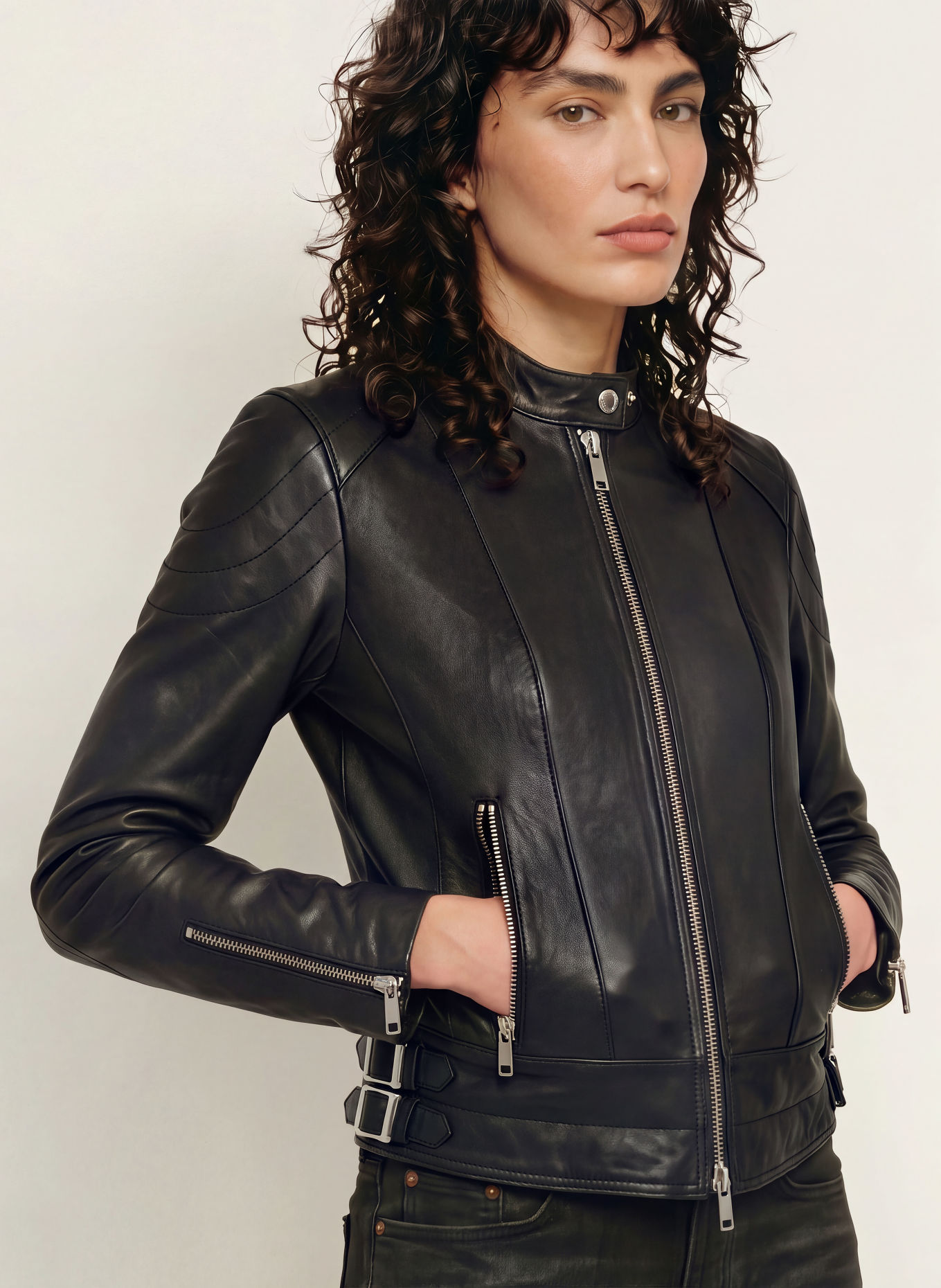ALLSAINTS Lederjacke COMET: SCHWARZ