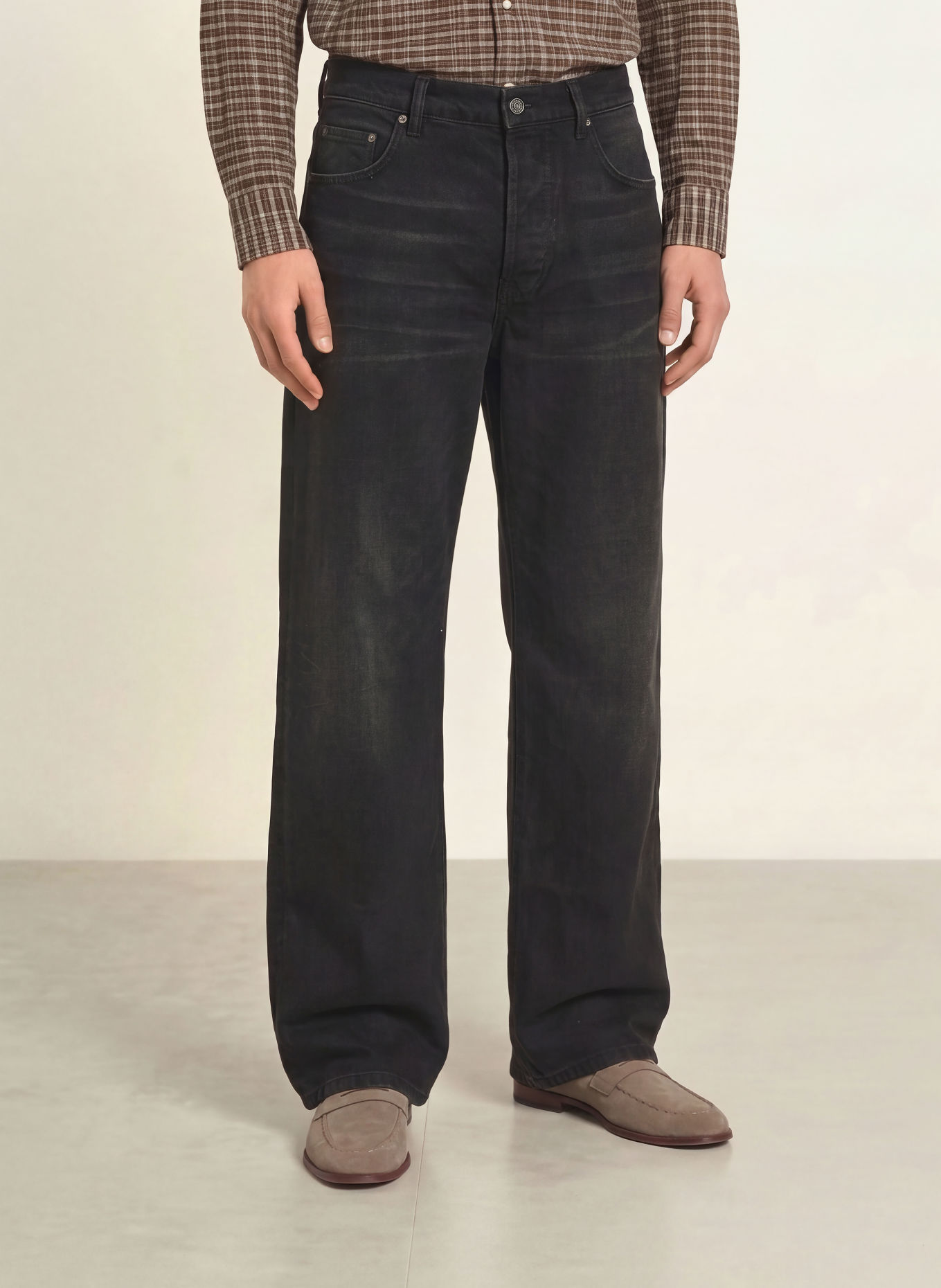 ALLSAINTS Loose Straight-Fit Jeans: 162 Washed Black