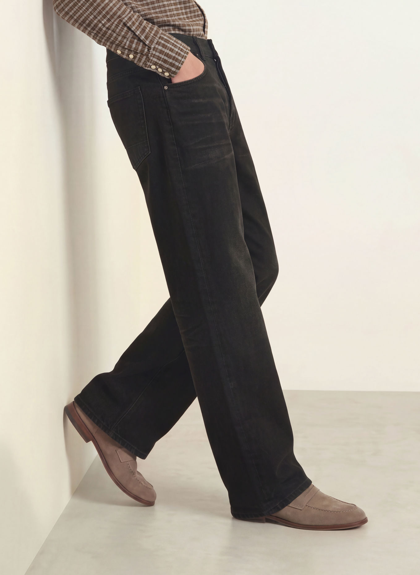 ALLSAINTS Loose Straight-Fit Jeans: 162 Washed Black