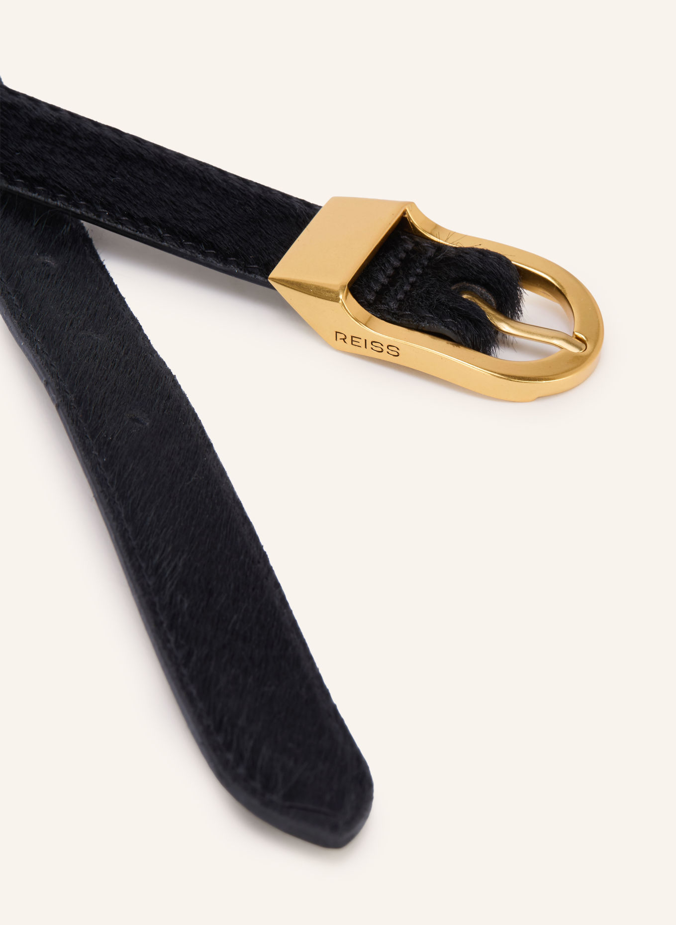 REISS Ledergürtel HAZEL SMALL: SCHWARZ / GOLD