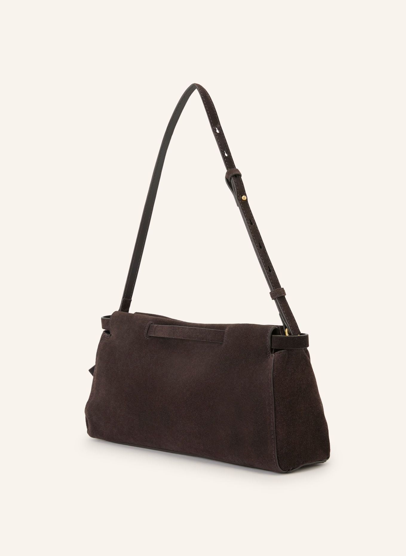 REISS Sac épaule ORIANA: MARRON FONCÉ / OR