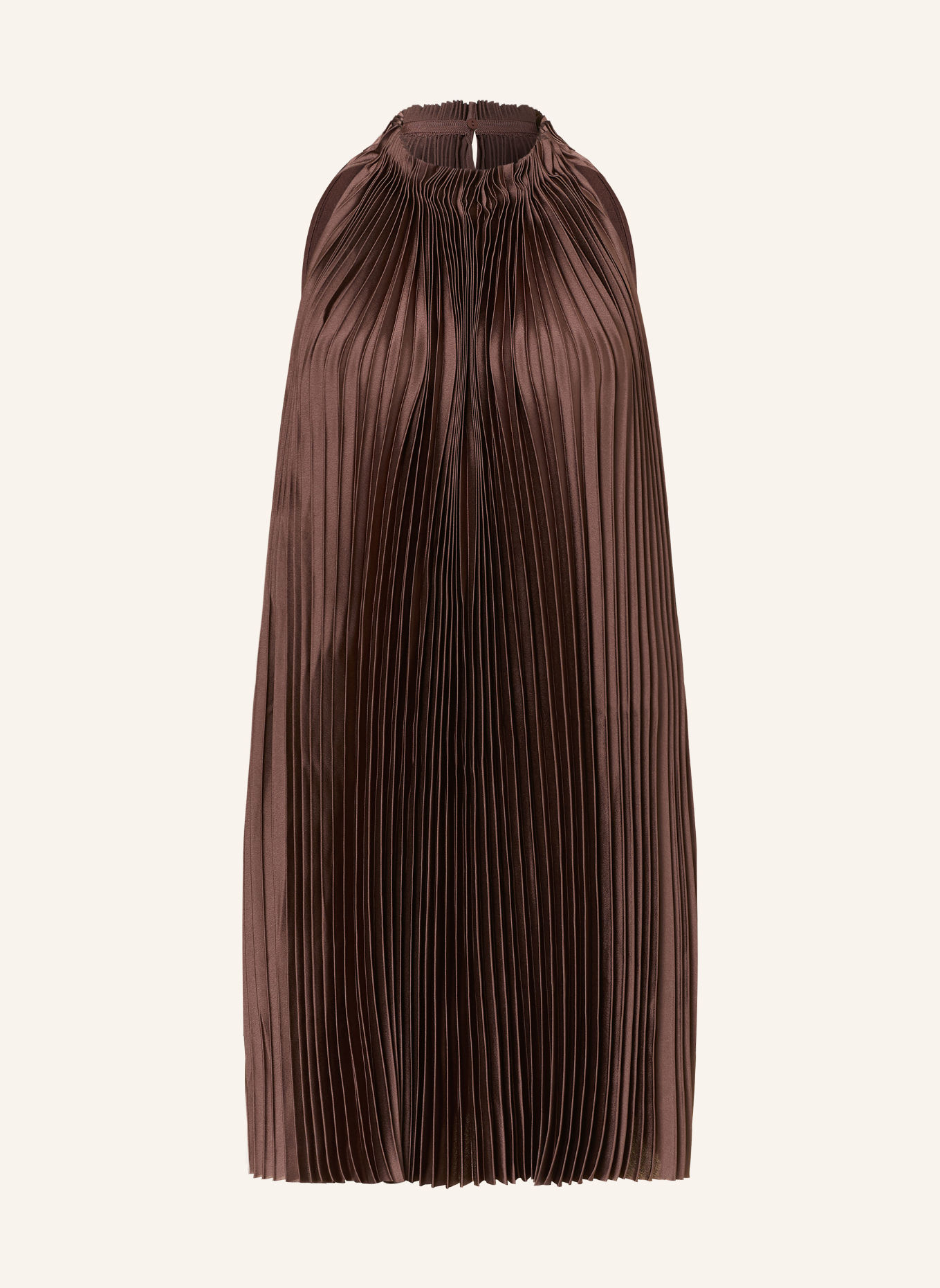 REISS ASTRID Pleated Dress: DARK BROWN