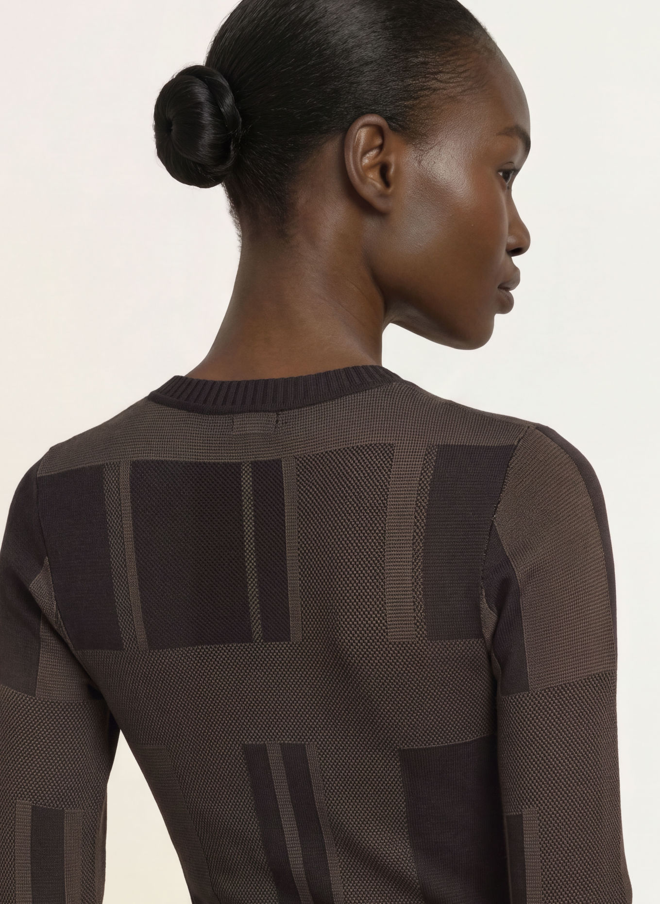 REISS Gebreide jurk FELICITY: TAUPE / ZWART