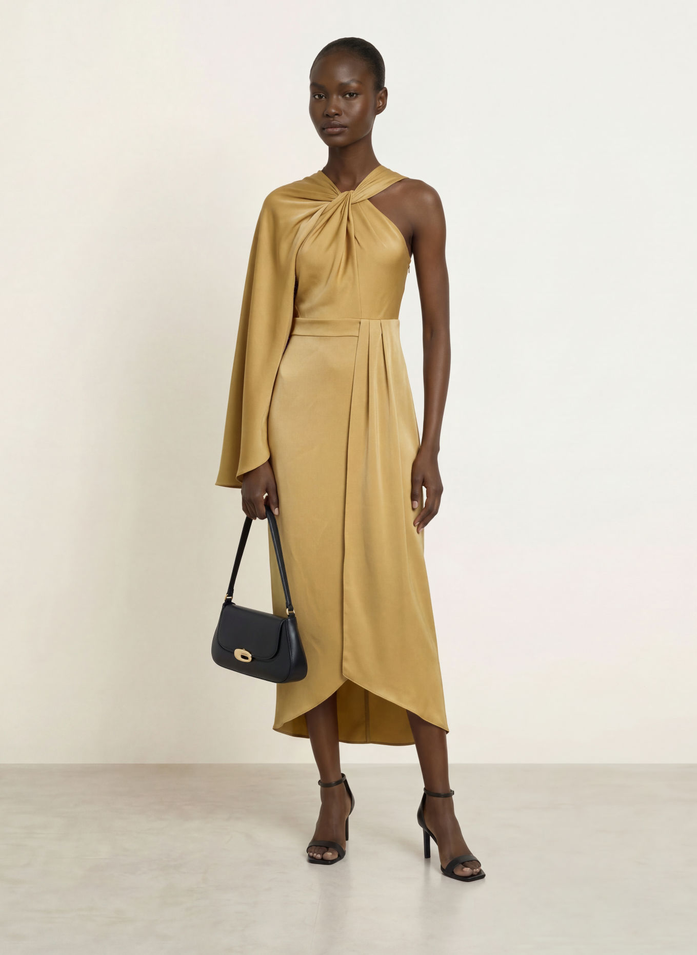REISS Cocktailjurk CLODAGH van satijn: GOUD