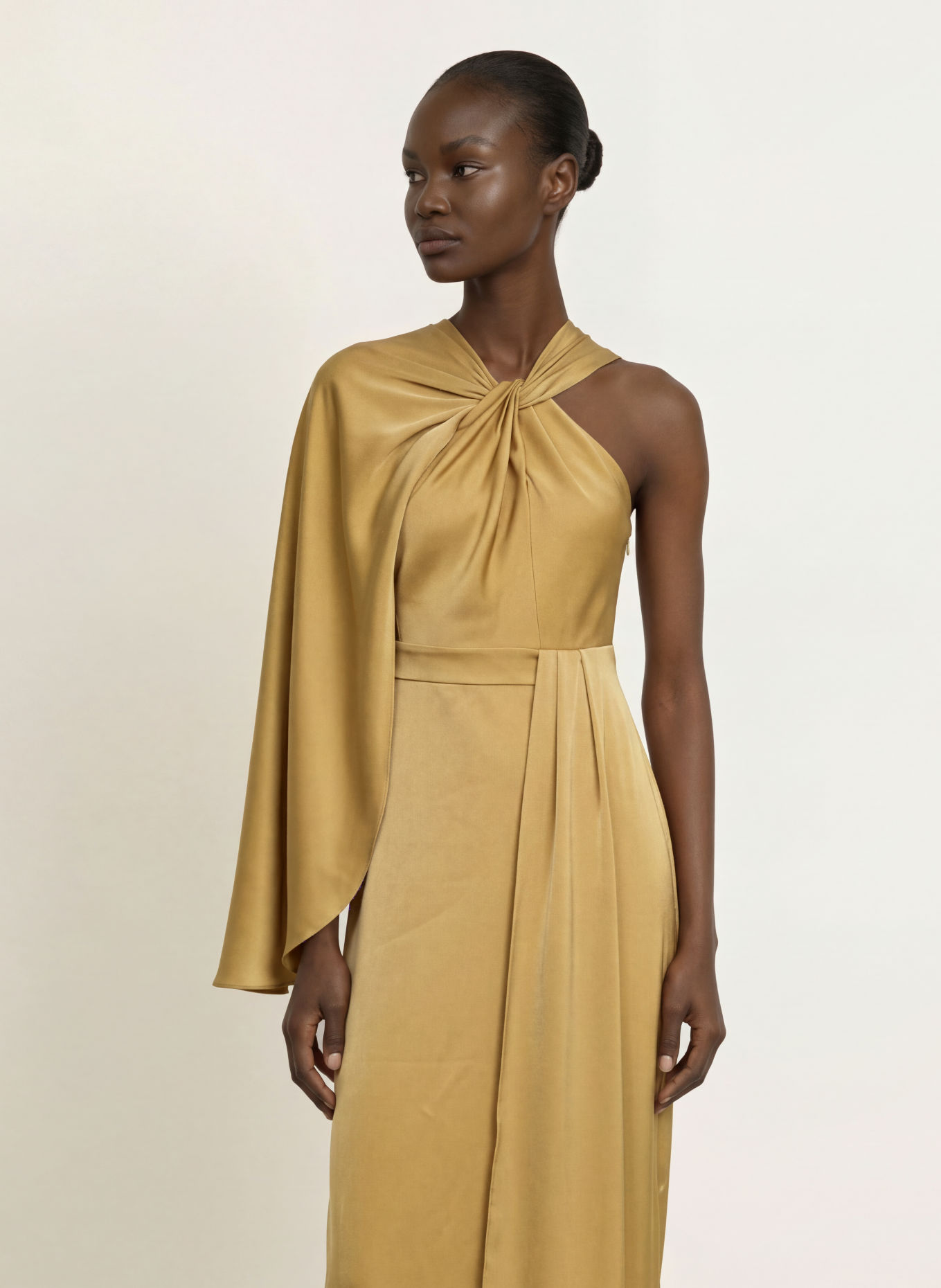REISS Cocktailjurk CLODAGH van satijn: GOUD