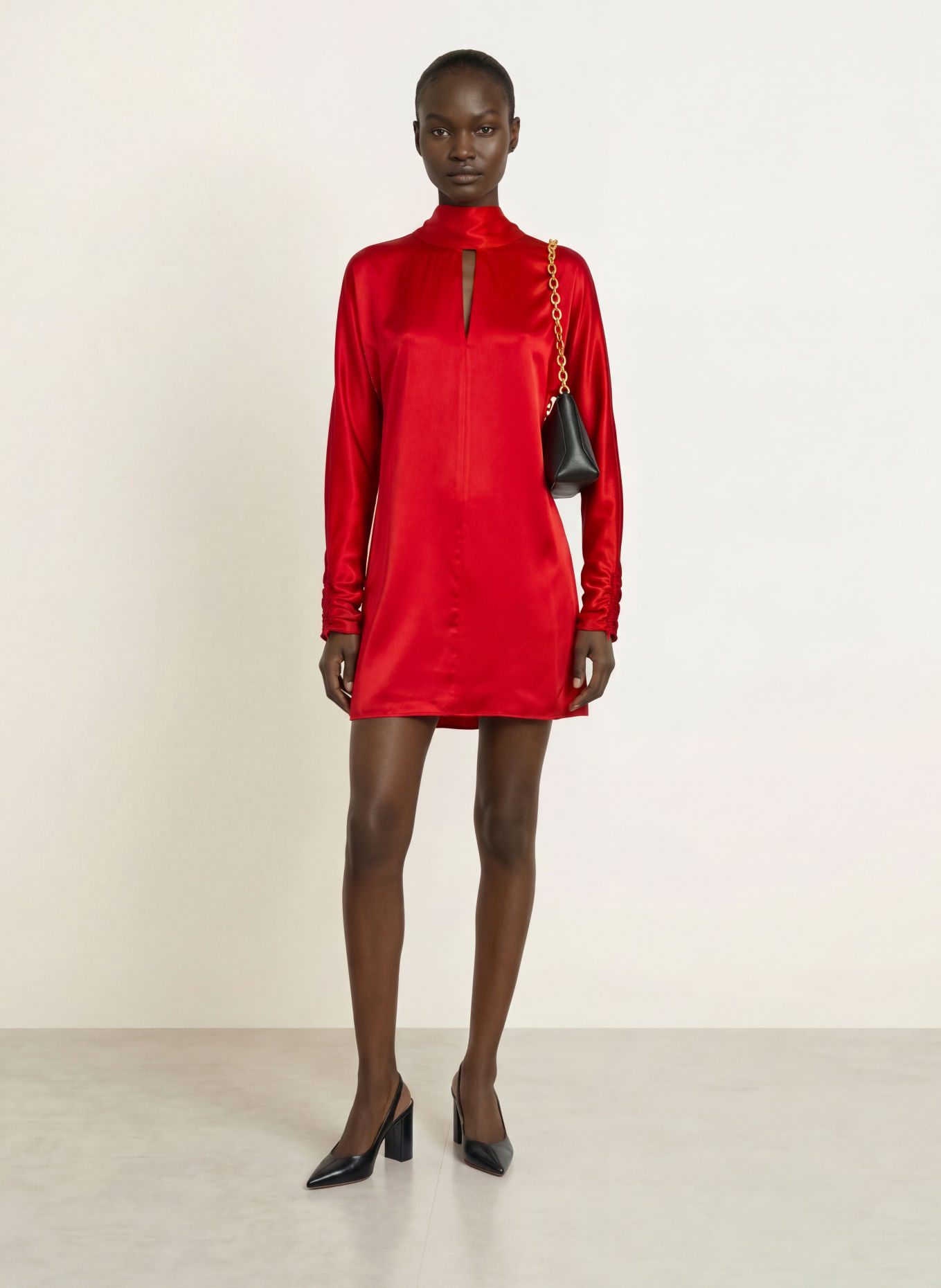 REISS Cocktailjurk OTTILIE van satijn: ROOD
