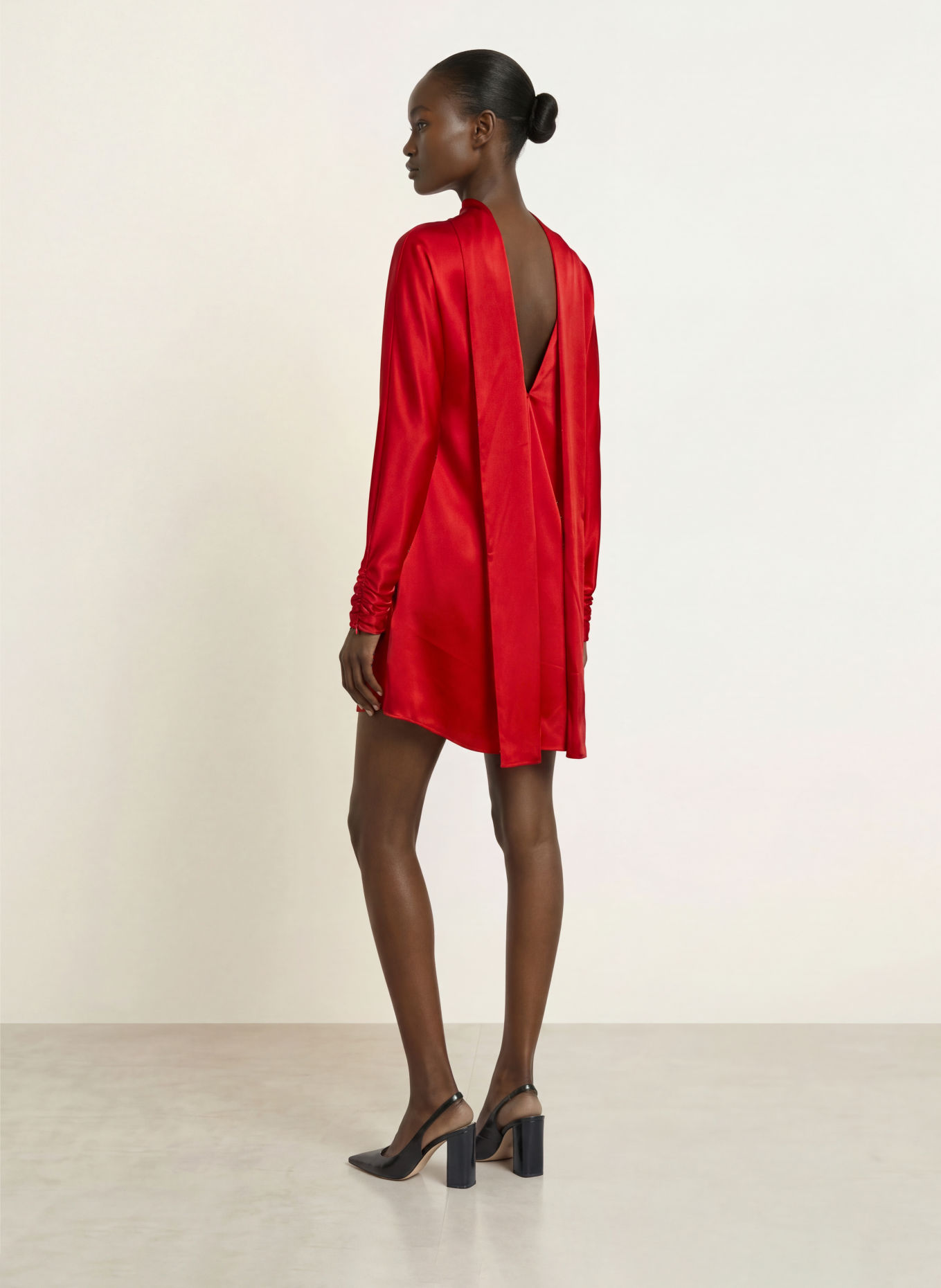 REISS Cocktailjurk OTTILIE van satijn: ROOD