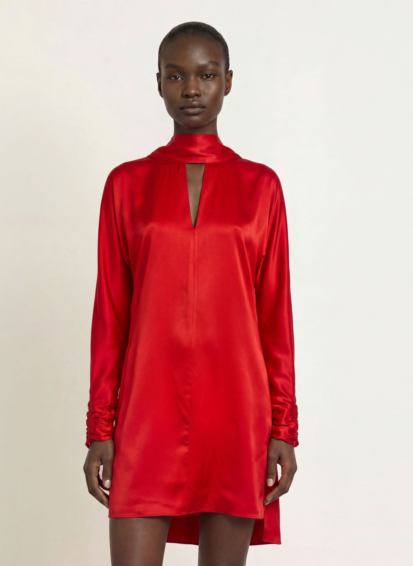REISS Cocktailjurk OTTILIE van satijn: ROOD