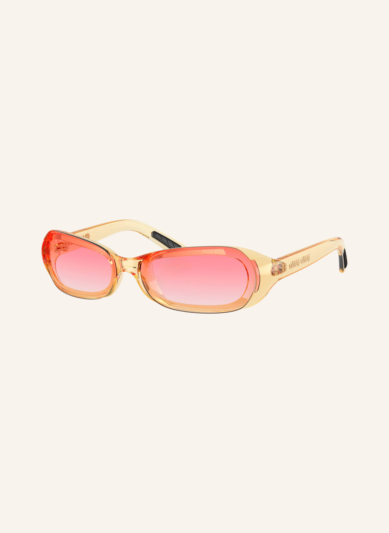MIU MIU Zonnebril MU C07SU: GEEL/ROZE VERLOOP