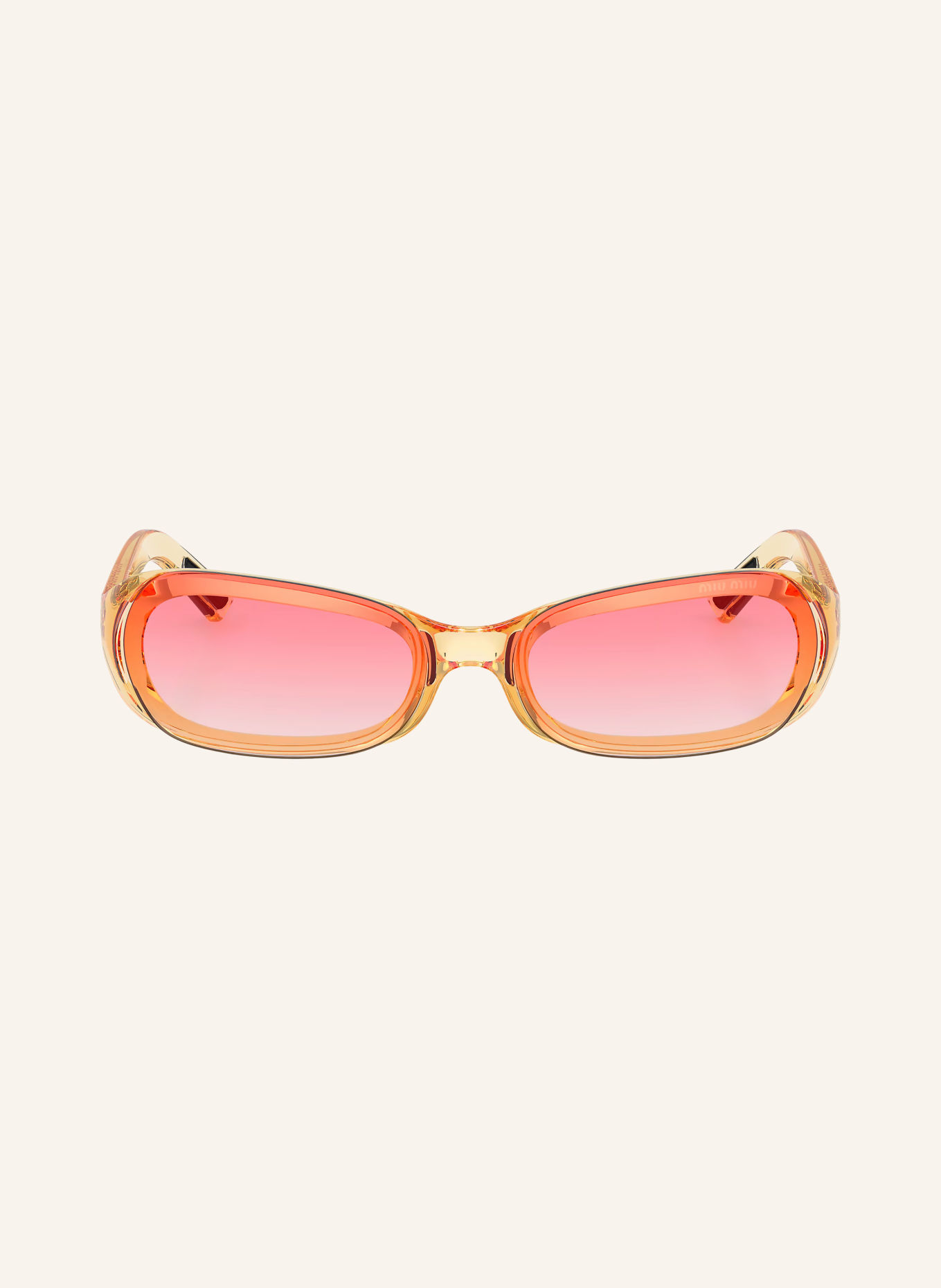 MIU MIU Zonnebril MU C07SU: GEEL/ROZE VERLOOP