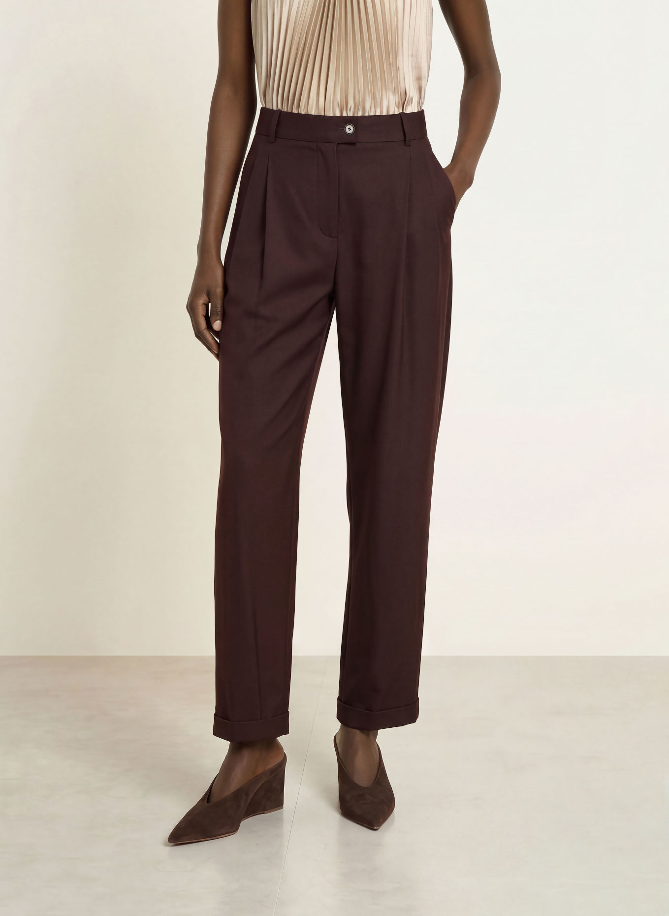 REISS Broek LEISEL: DONKERPAARS