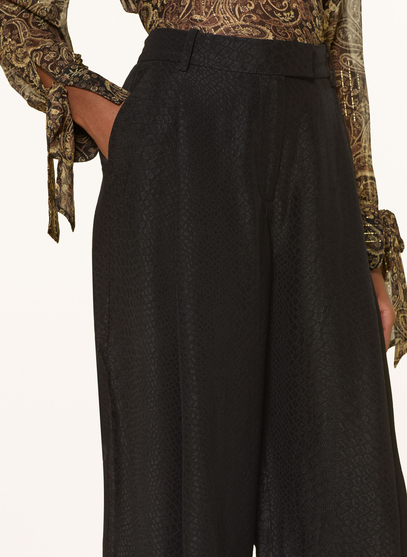 REISS 7/8 broek ARIES: ZWART