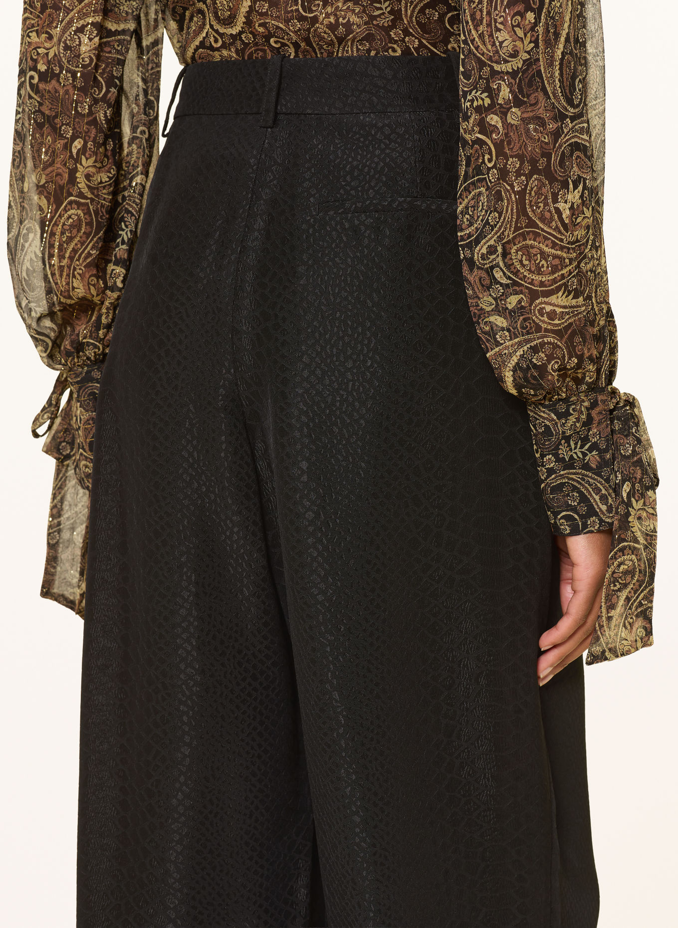 REISS 7/8 broek ARIES: ZWART