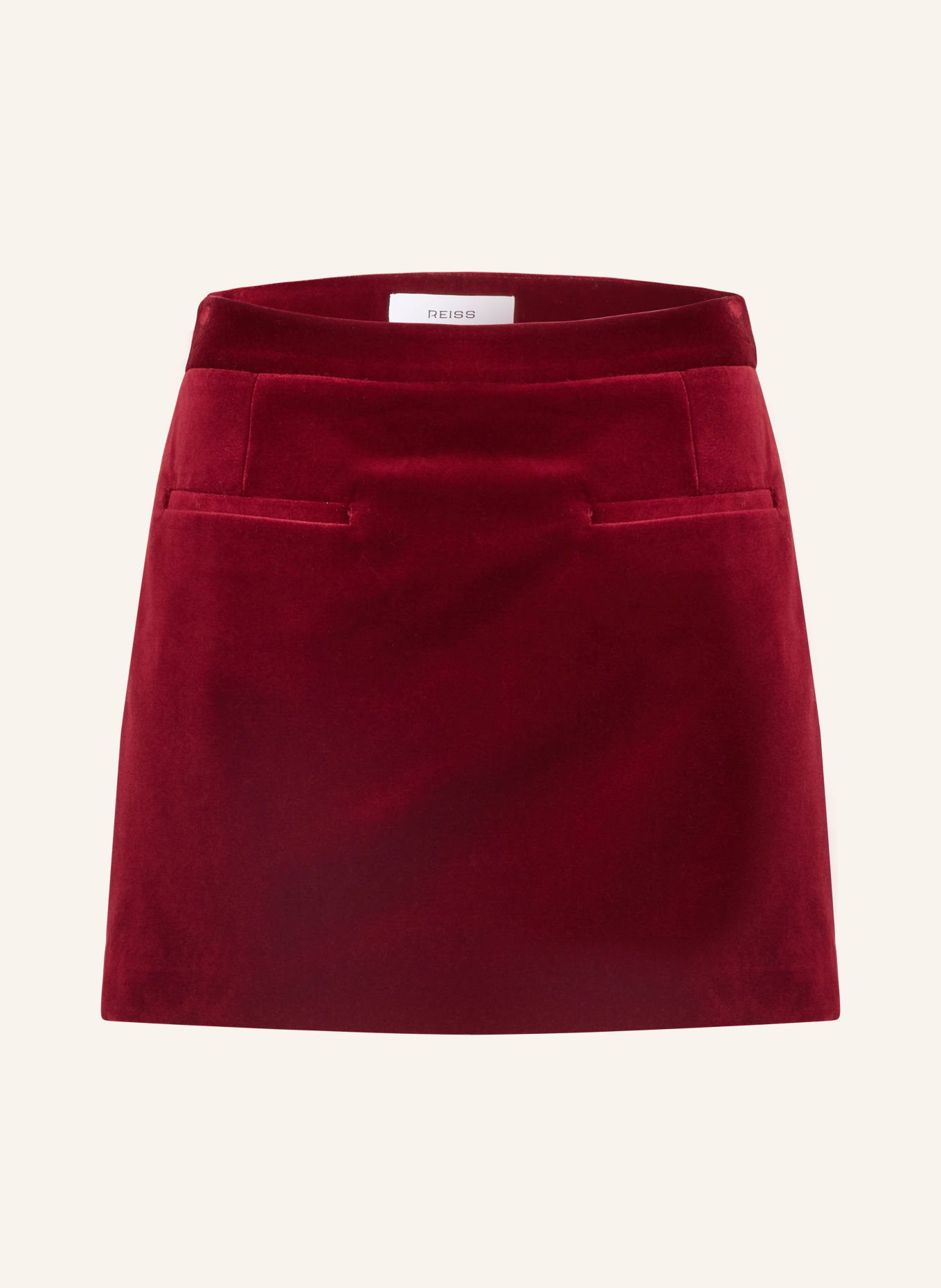 REISS Jupe en velours WREN: ROUGE FONCÉ