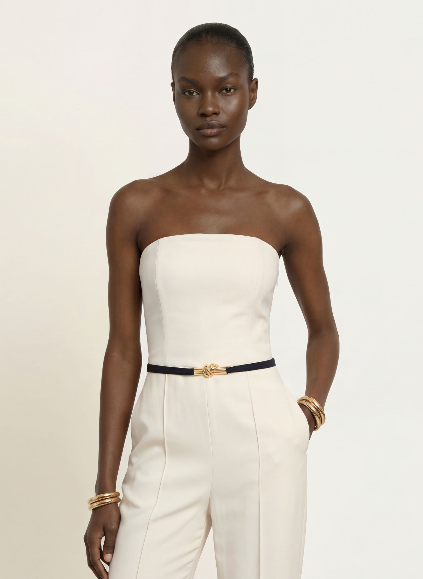 REISS LEAH Jumpsuit: CREAM
