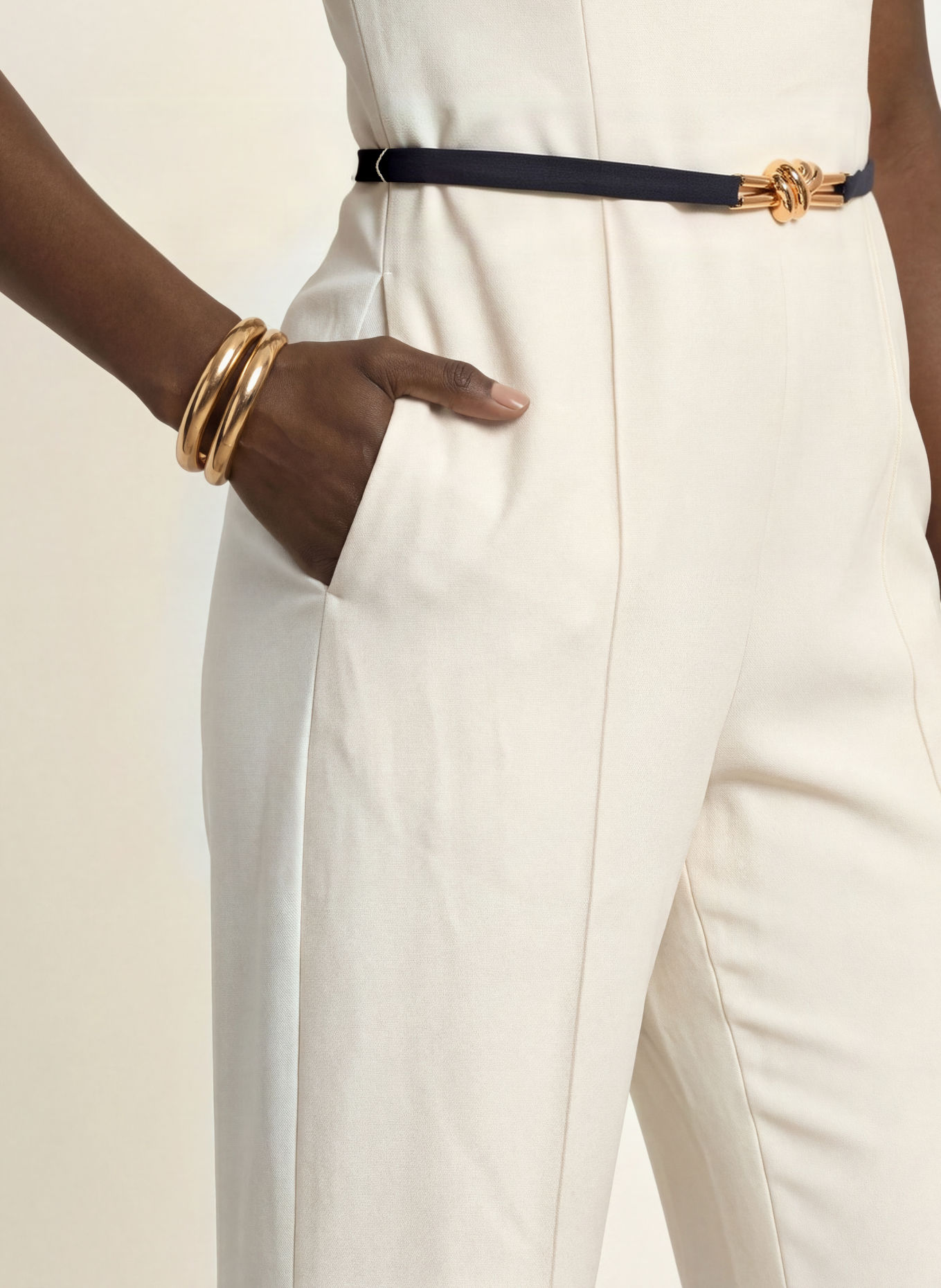 REISS LEAH Jumpsuit: CREAM
