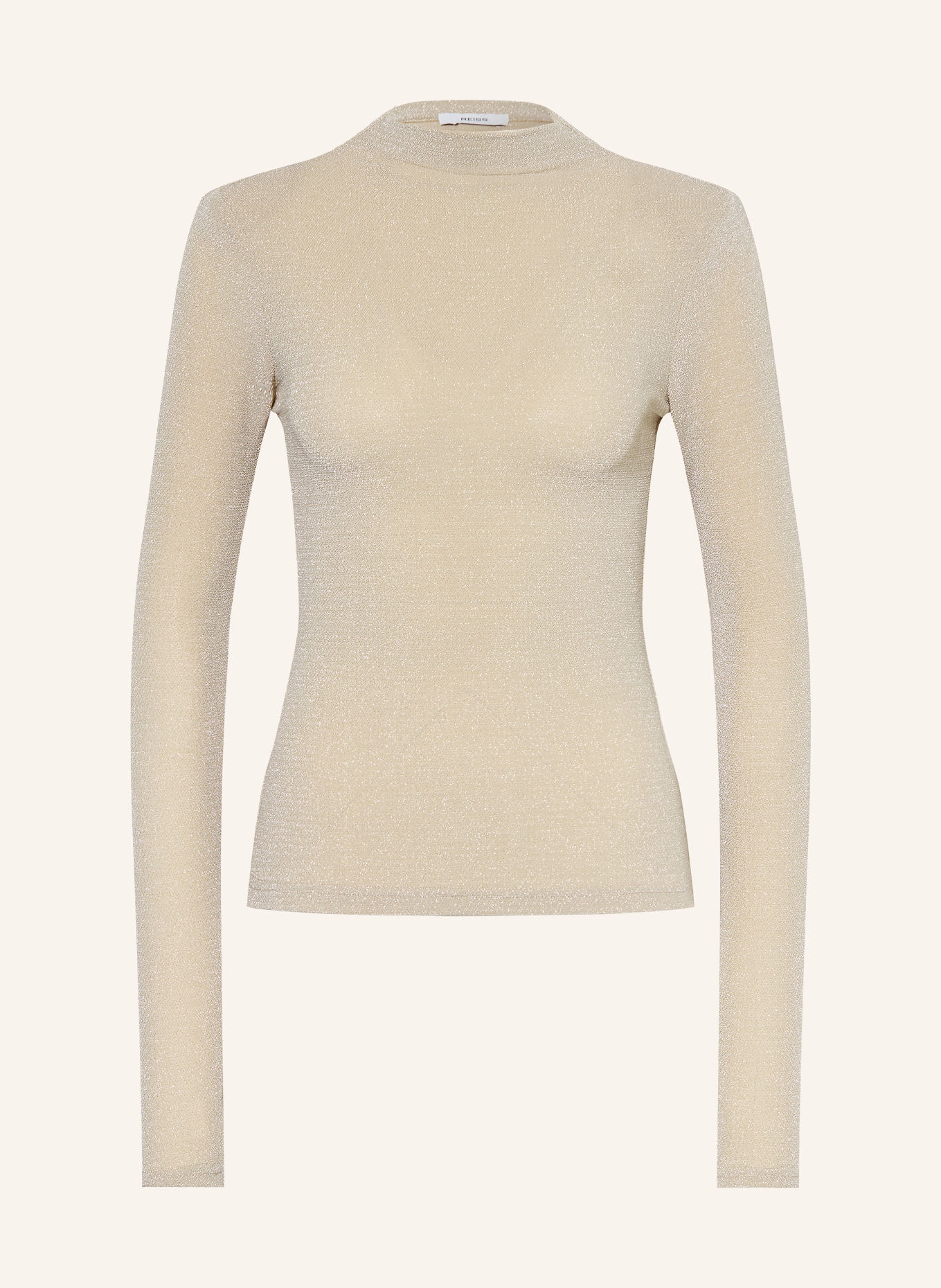REISS SERENA Long-sleeve shirt with Glitter Yarn: GOLD