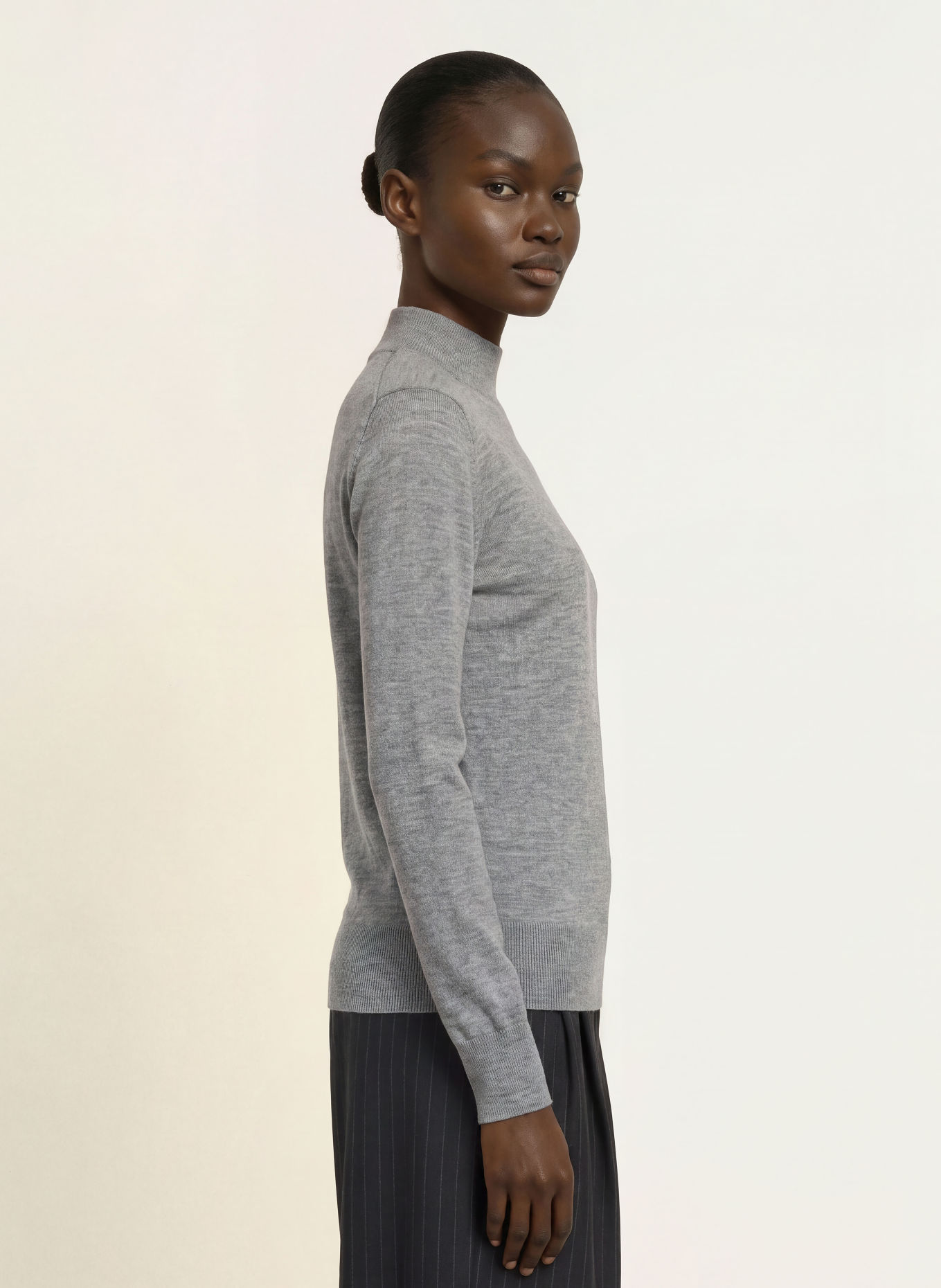 REISS Pull RINA en laine mérinos: GRIS