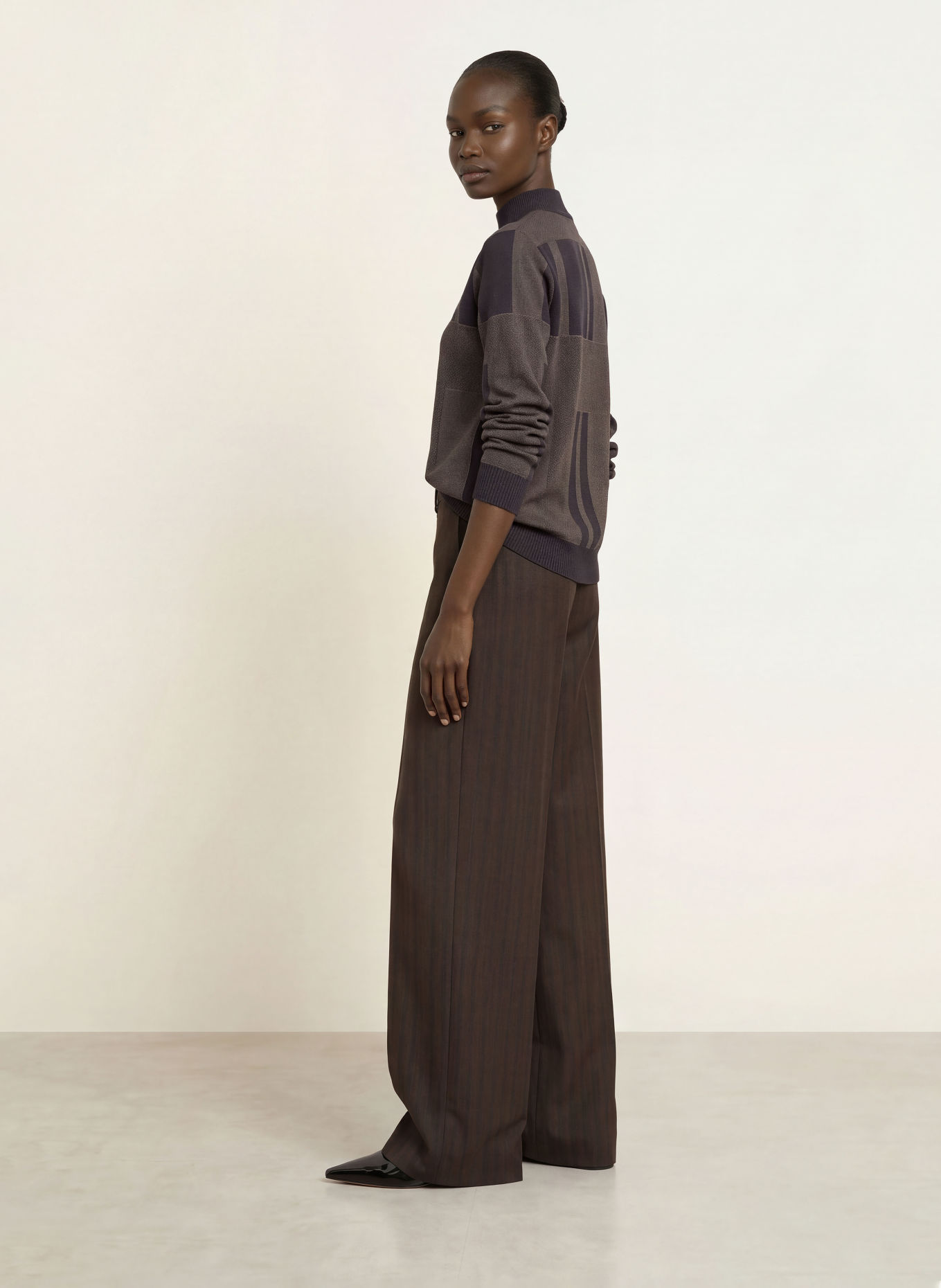 REISS Pull FARO: MARRON / NOIR