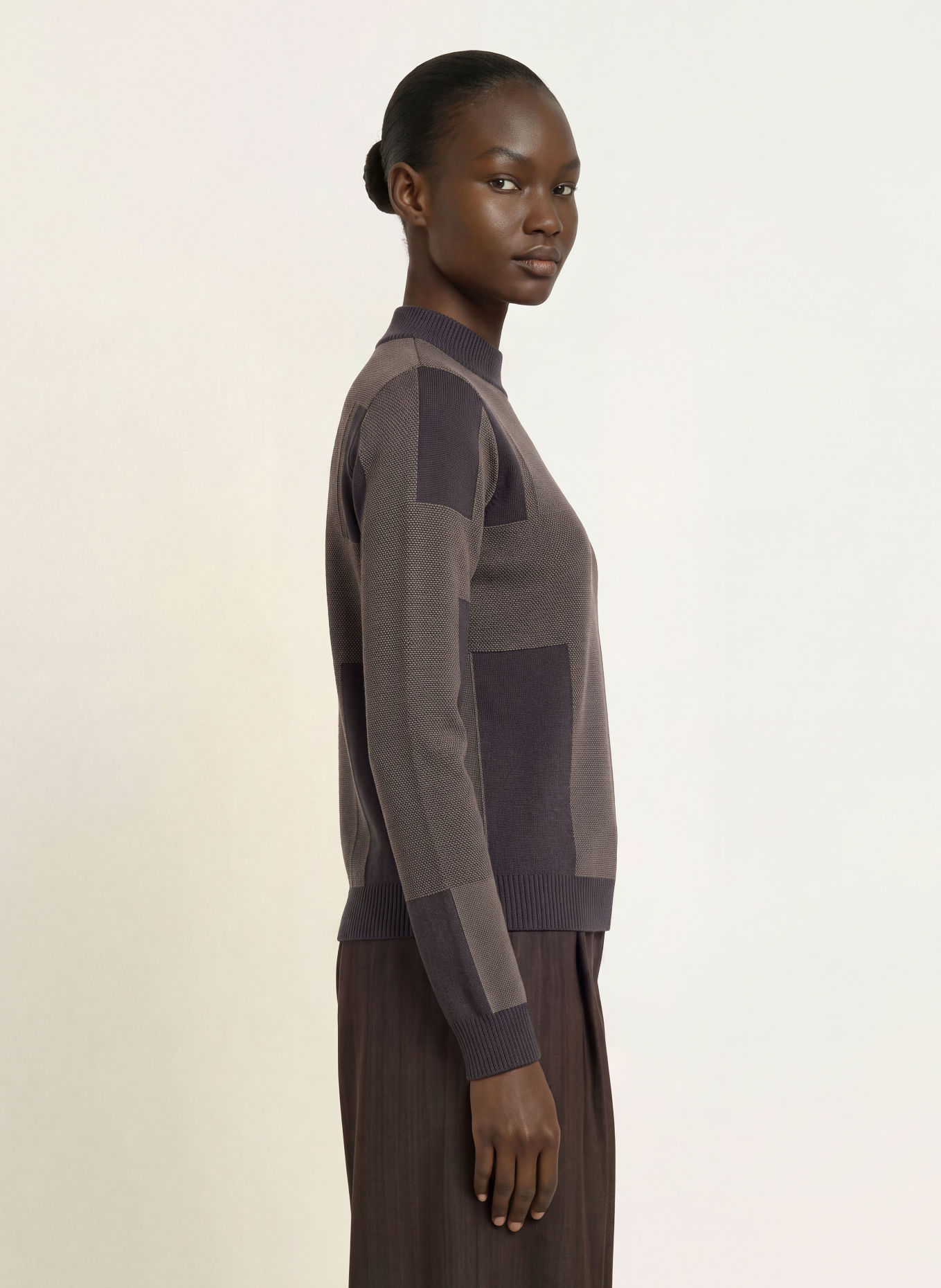 REISS Pull FARO: MARRON / NOIR