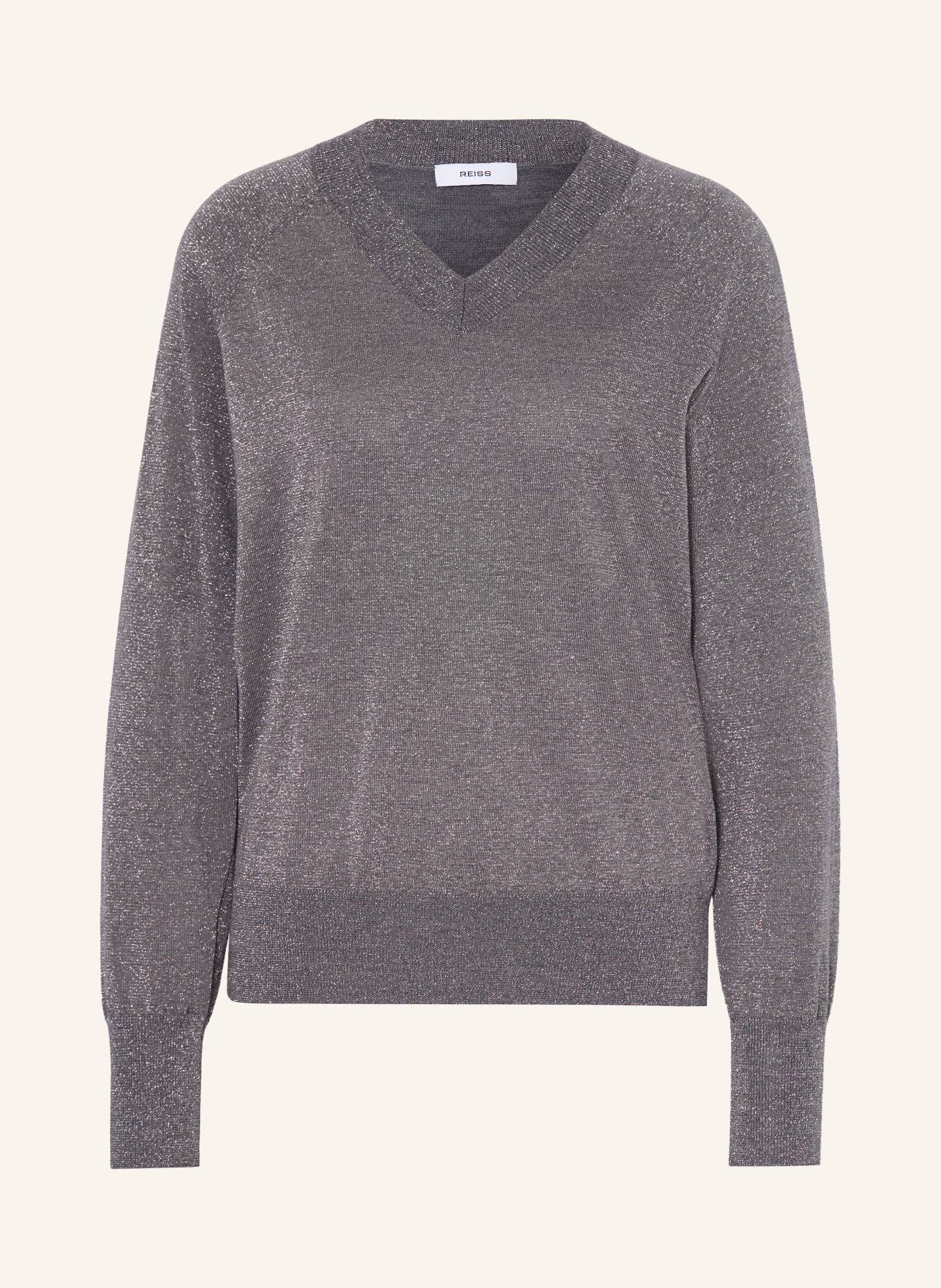 REISS Trui PAMMY met glittergaren: GRIJS