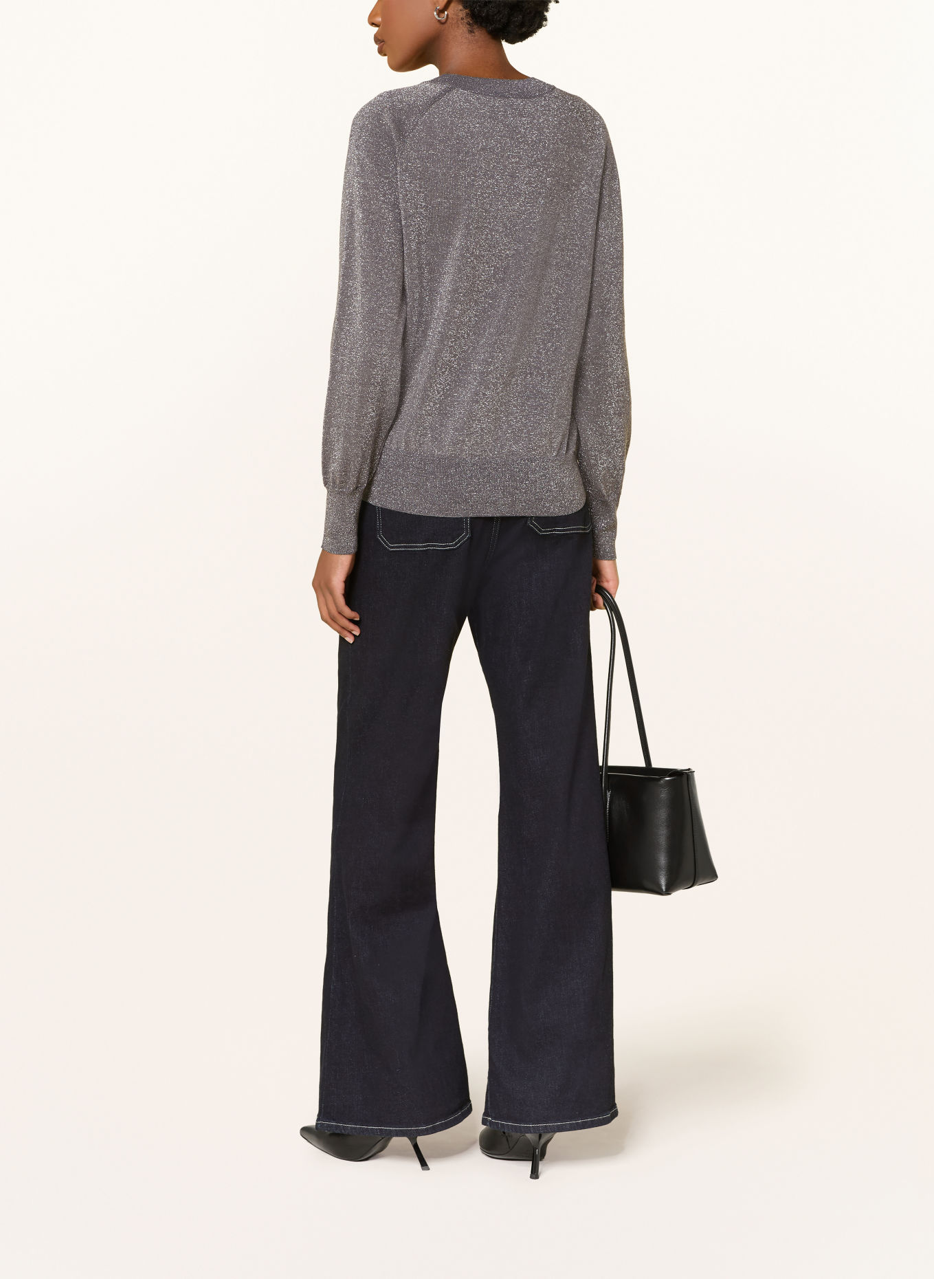 REISS Trui PAMMY met glittergaren: GRIJS